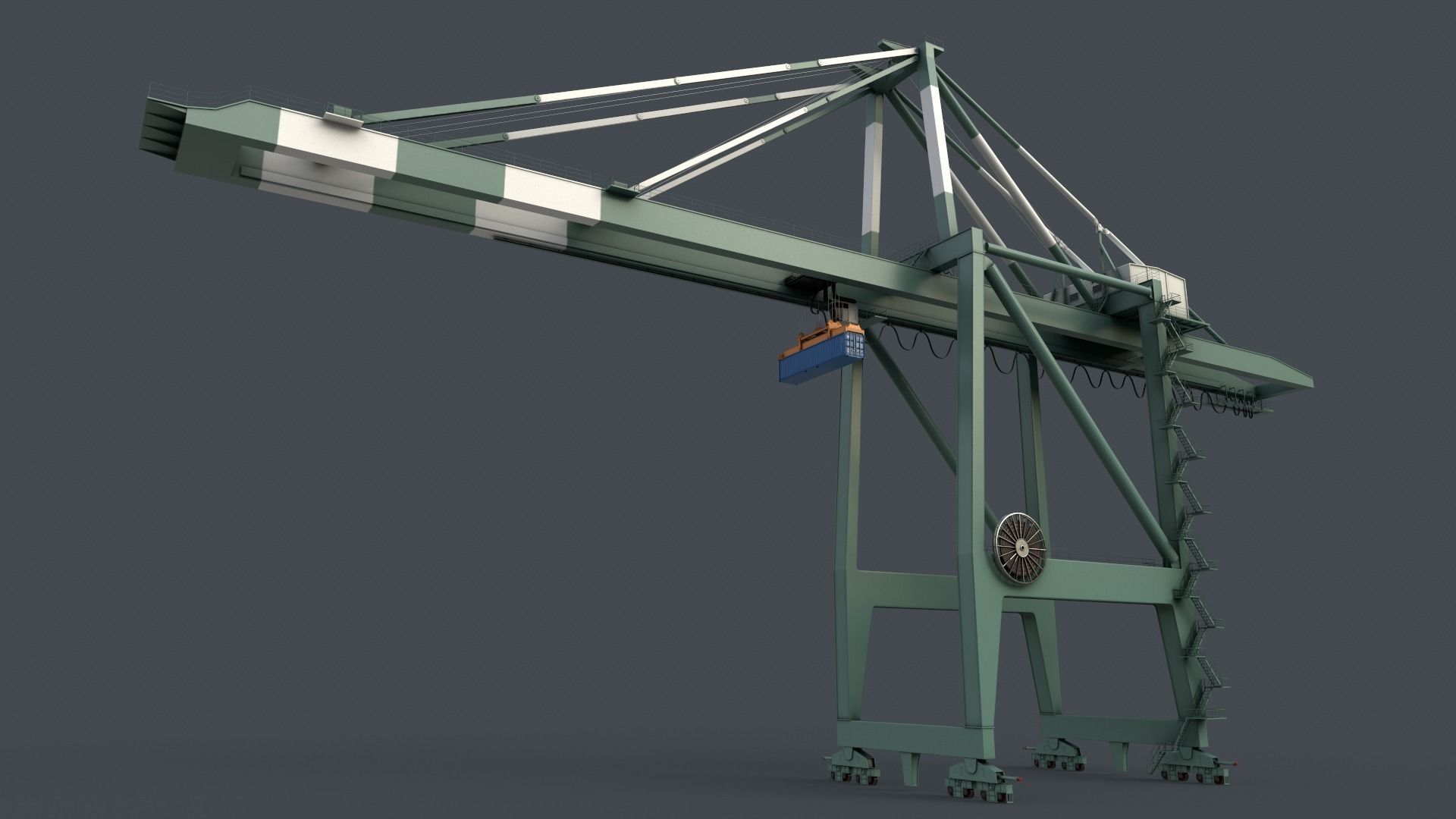 PBR Quayside Container Crane V2 - Multi color Pack 3D Model Collection_66