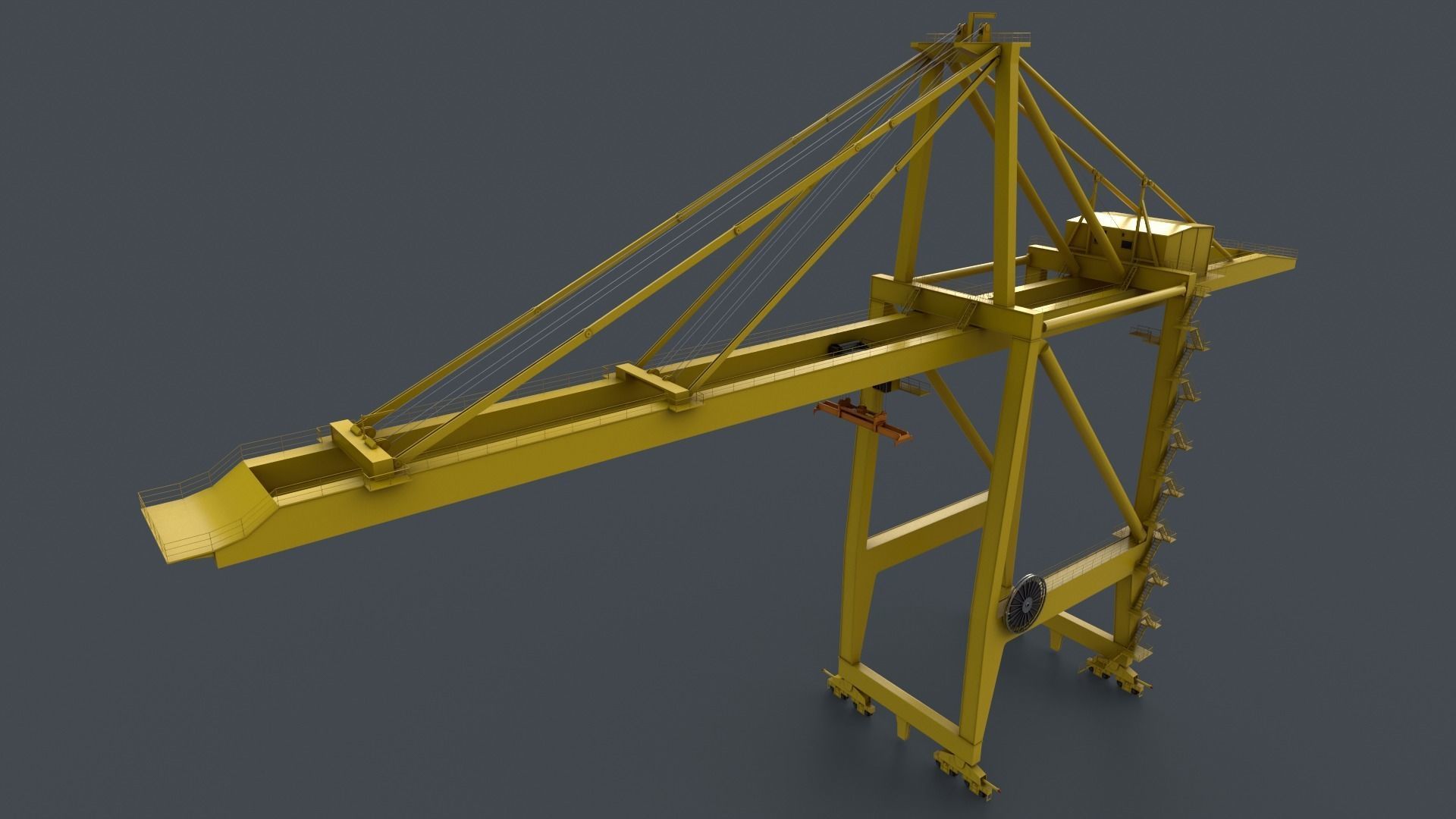 PBR Quayside Container Crane V2 - Multi color Pack 3D Model Collection_33