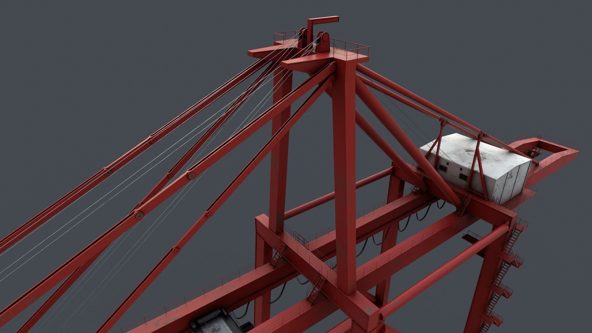 PBR Quayside Container Crane V2 - Multi color Pack 3D Model Collection_43