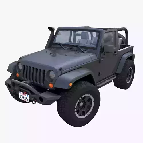 Jeep Wrangler Custom Low-poly 3D model