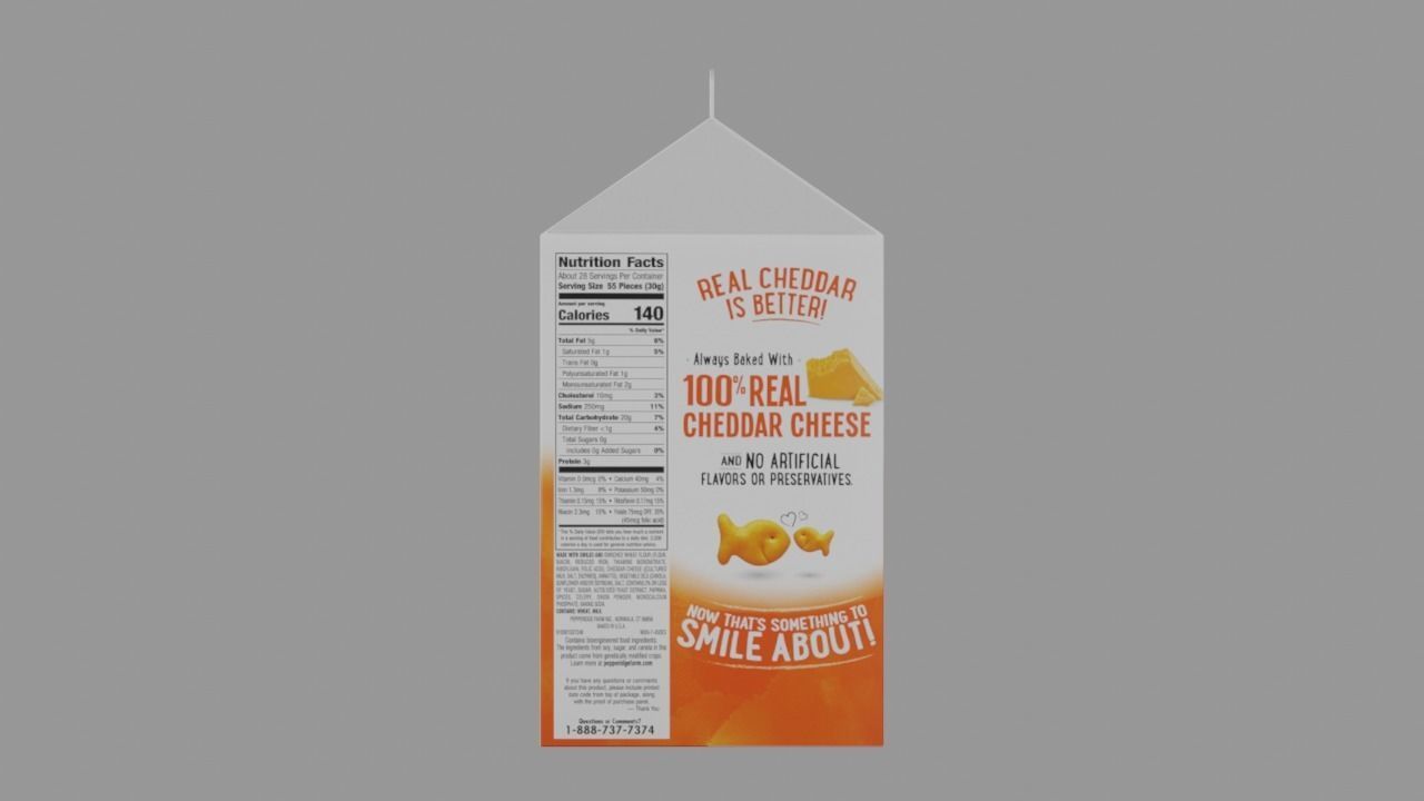 Pepperidge Farm Goldfish Crackers Box Low-poly 3D model_5