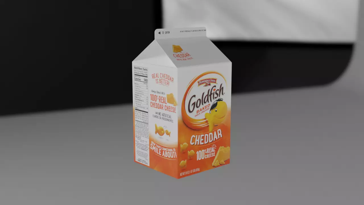 Pepperidge Farm Goldfish Crackers Box Low-poly 3D model_0