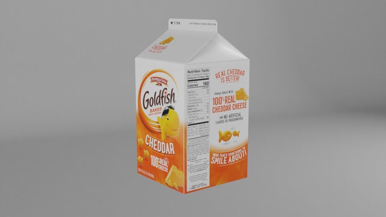 Pepperidge Farm Goldfish Crackers Box Low-poly 3D model_1