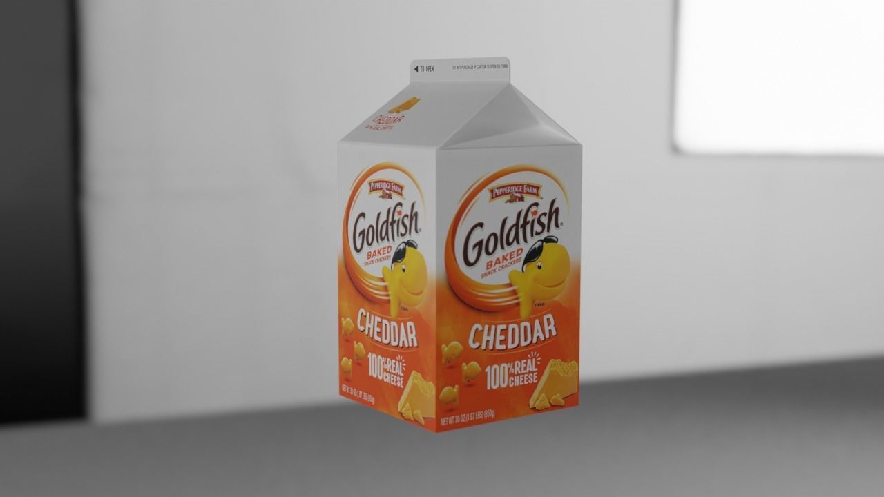 Pepperidge Farm Goldfish Crackers Box Low-poly 3D model_2