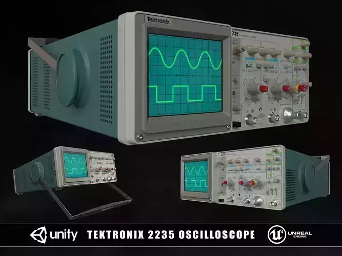 Tektronix 2235 Oscilloscope Low-poly 3D model