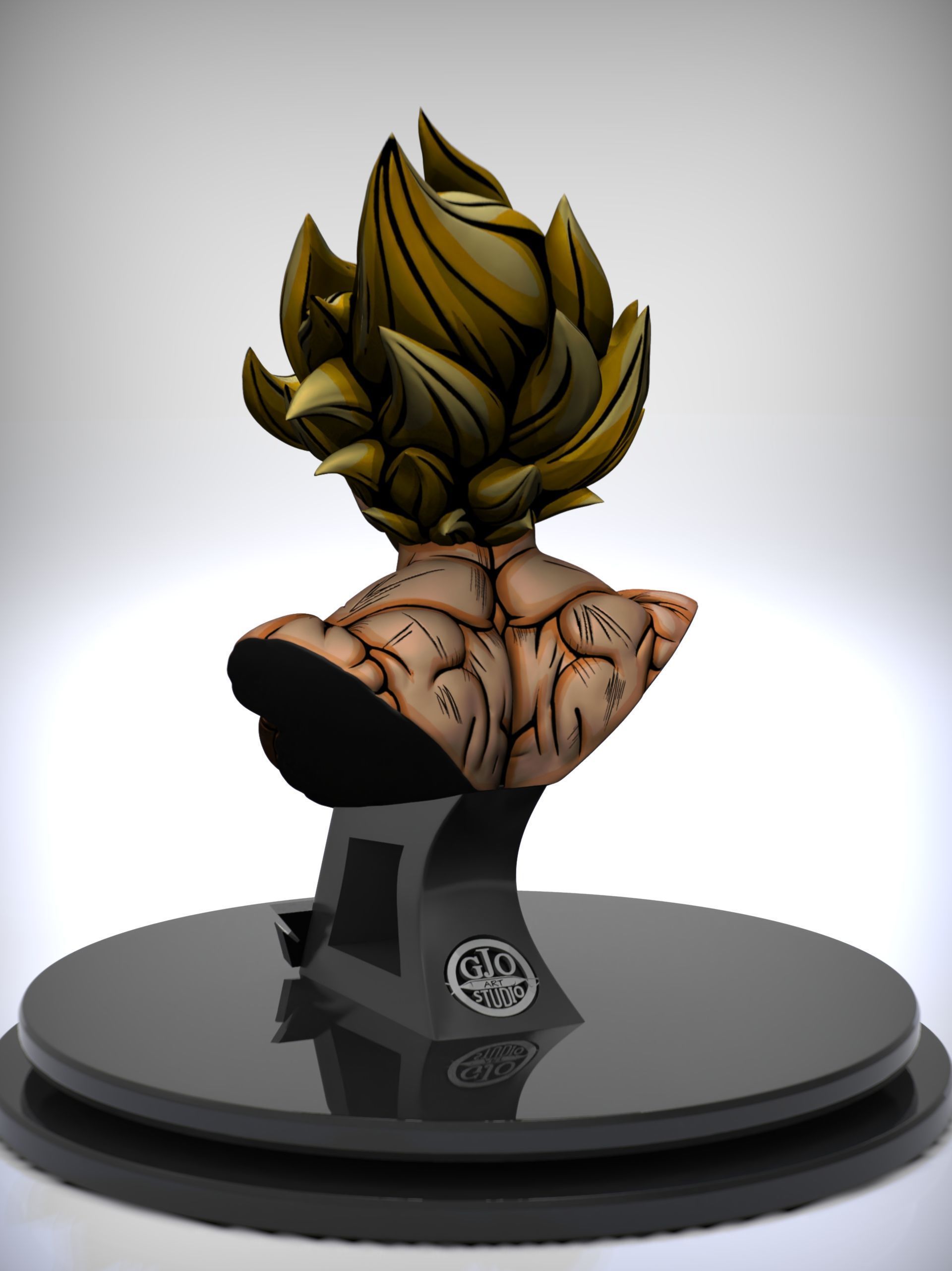 Bust of goku ssj namek 3D print model_5