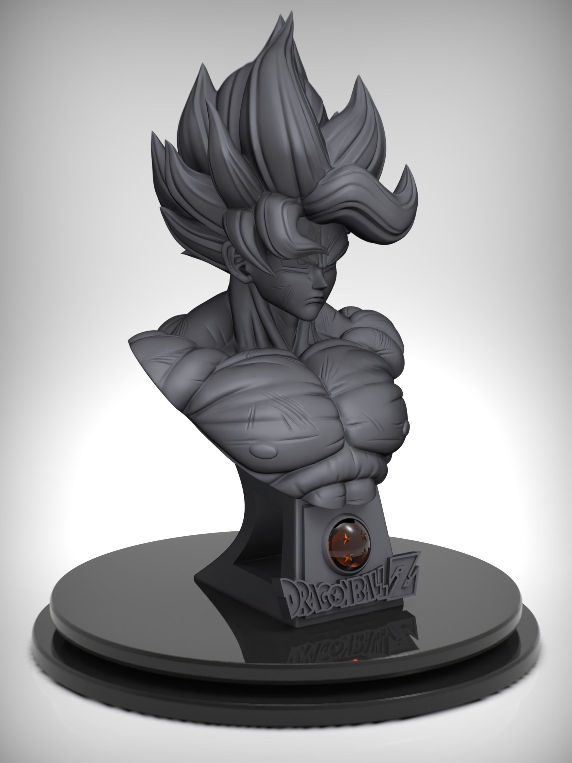 Bust of goku ssj namek 3D print model_8