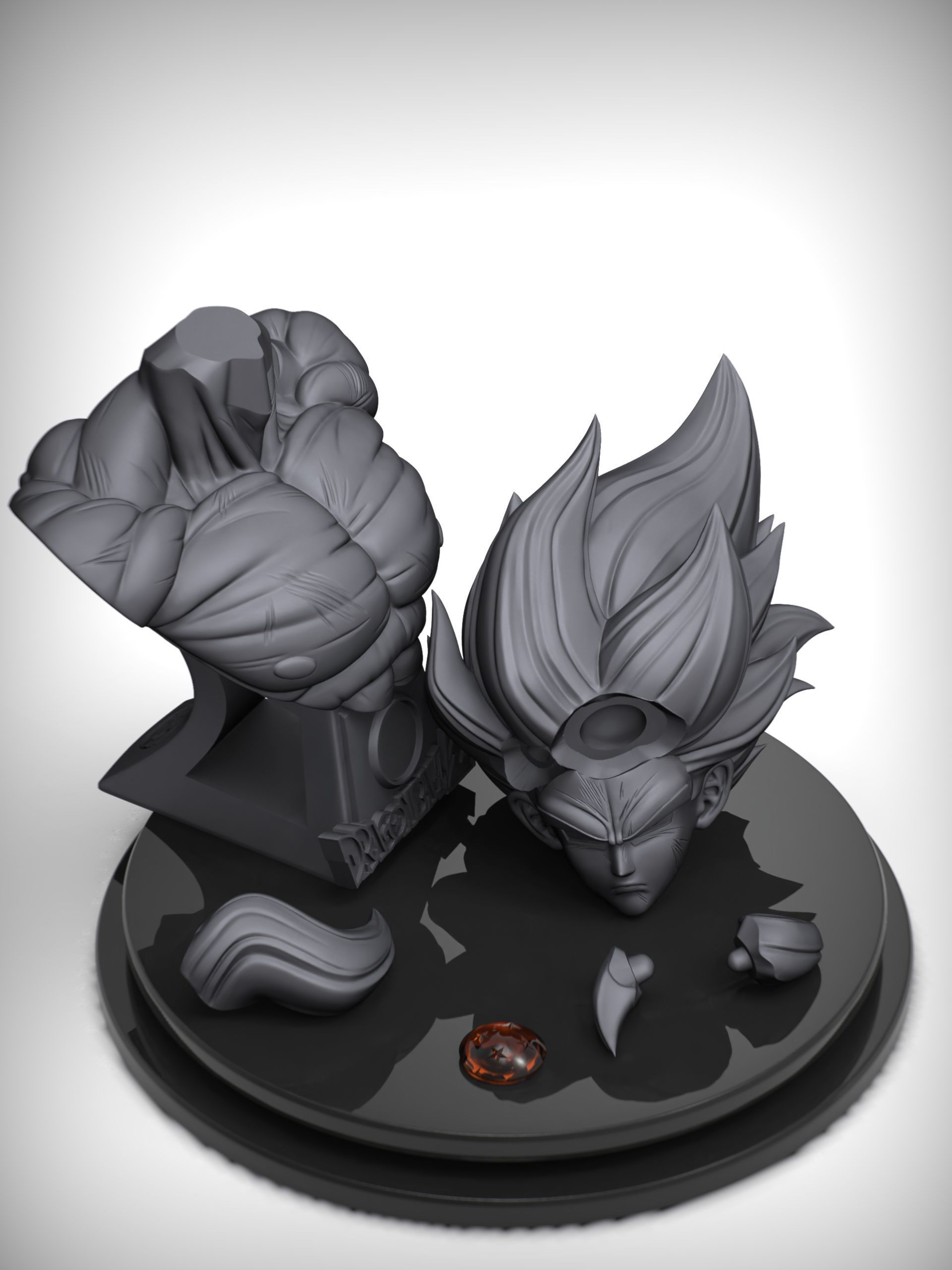 Bust of goku ssj namek 3D print model_10