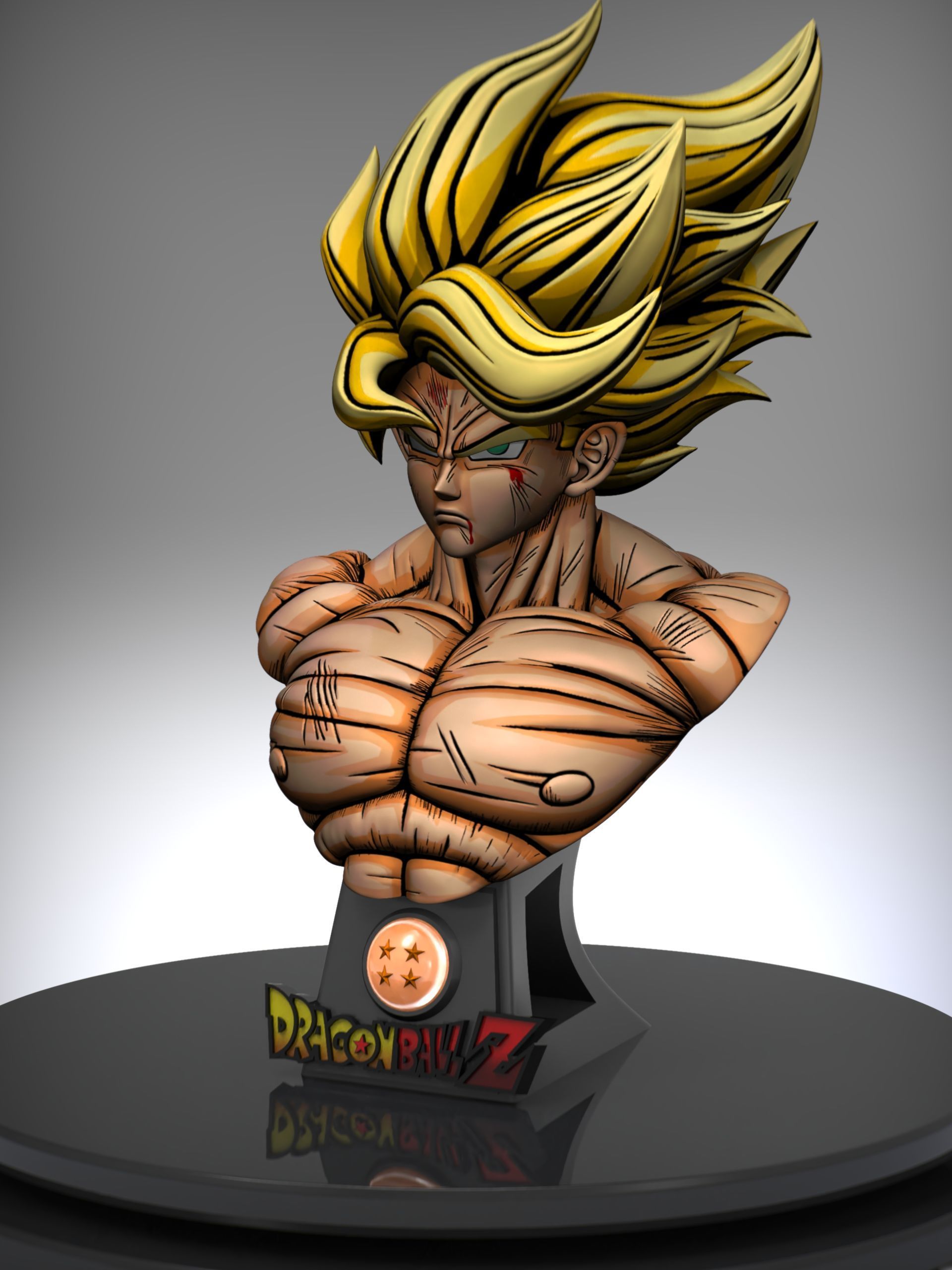 Bust of goku ssj namek 3D print model_1