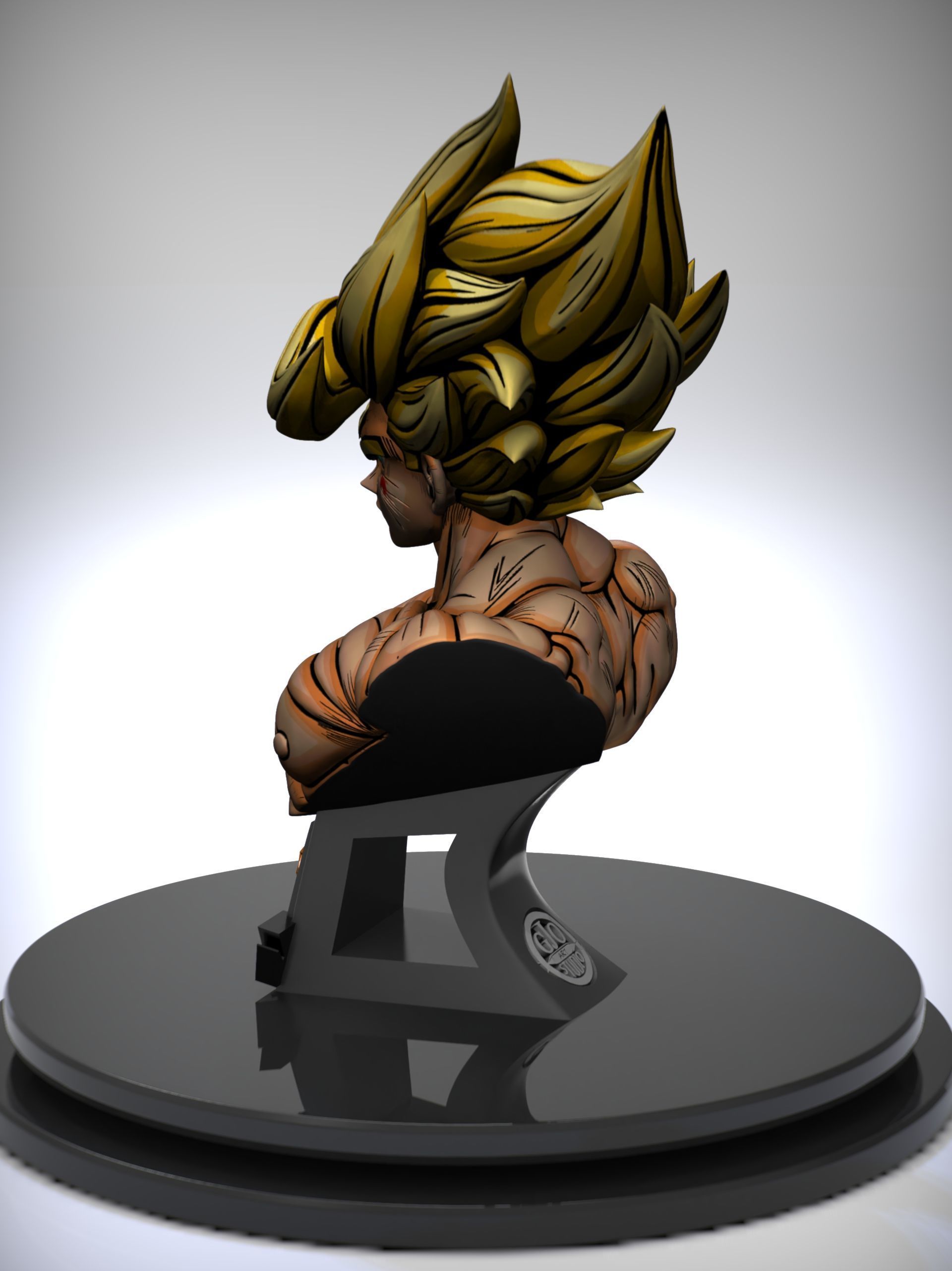 Bust of goku ssj namek 3D print model_6
