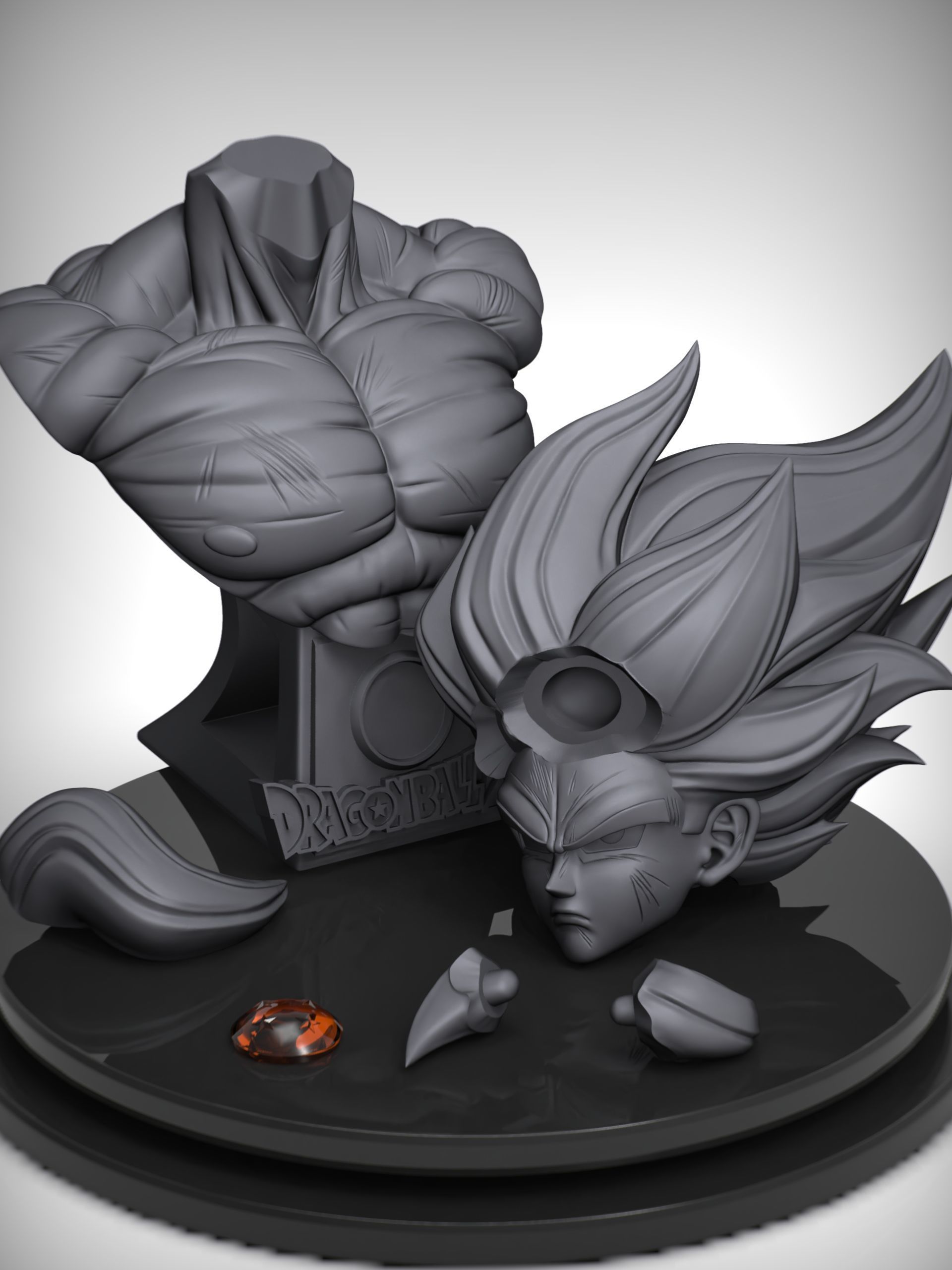 Bust of goku ssj namek 3D print model_11
