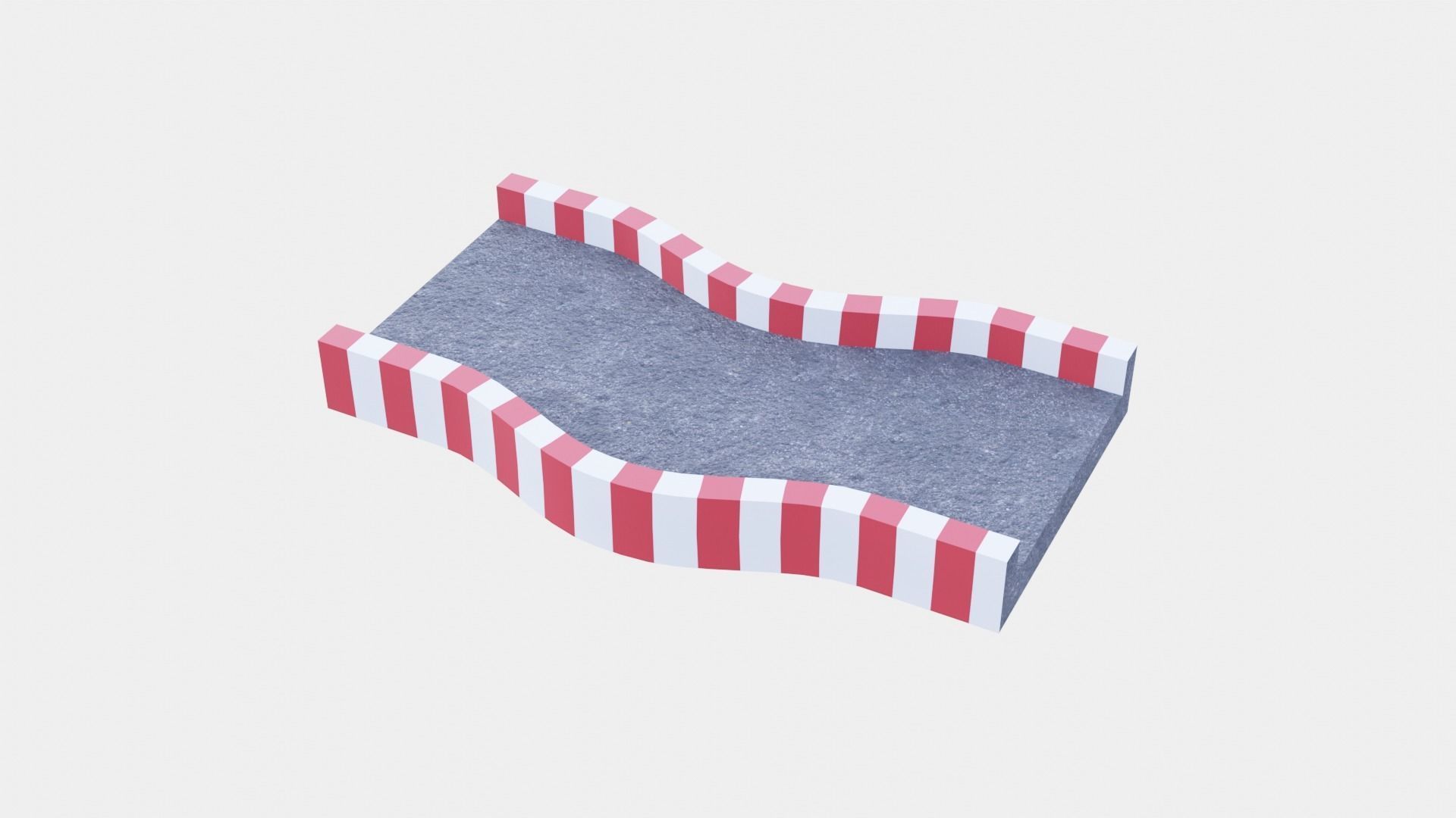 Racetrack Segments Collection Low-poly 3D model_12