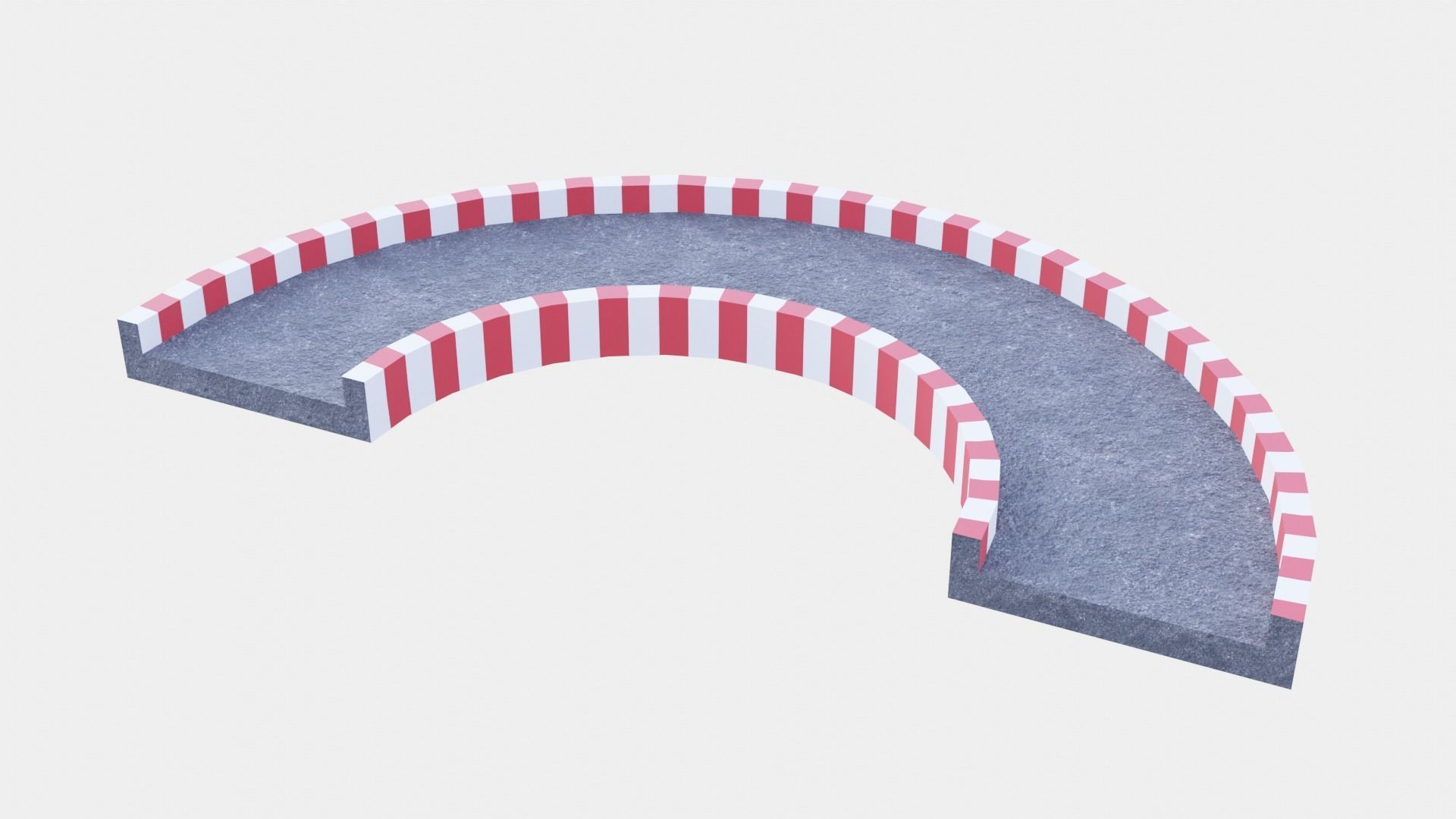 Racetrack Segments Collection Low-poly 3D model_9