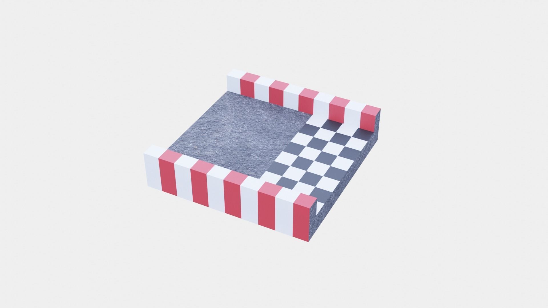 Racetrack Segments Collection Low-poly 3D model_7