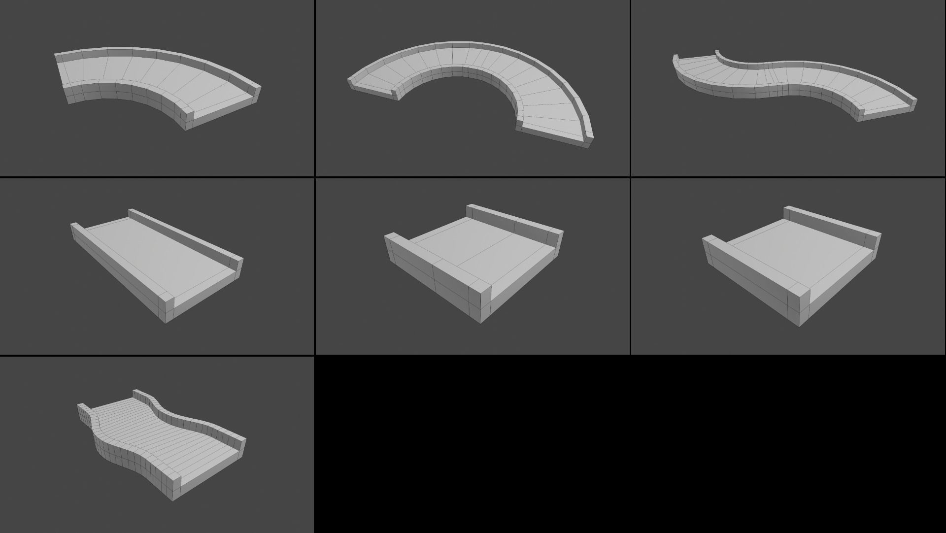 Racetrack Segments Collection Low-poly 3D model_24