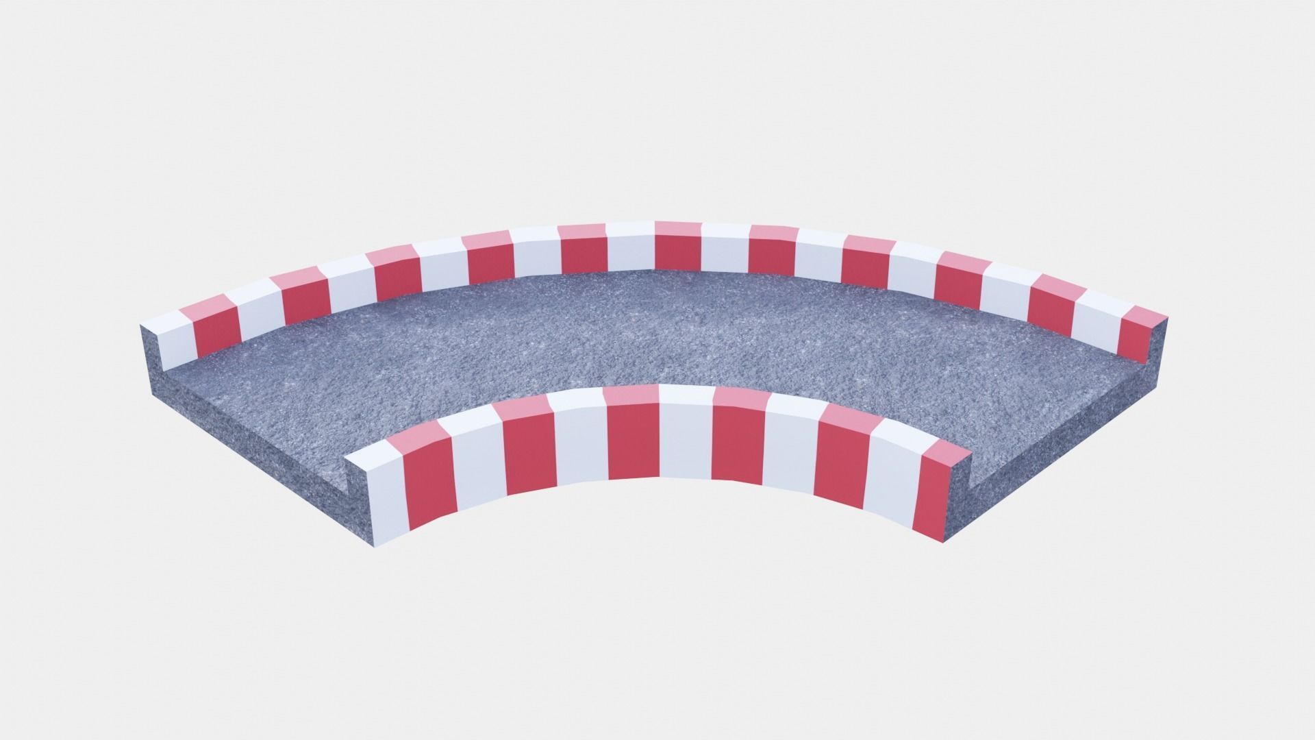 Racetrack Segments Collection Low-poly 3D model_11