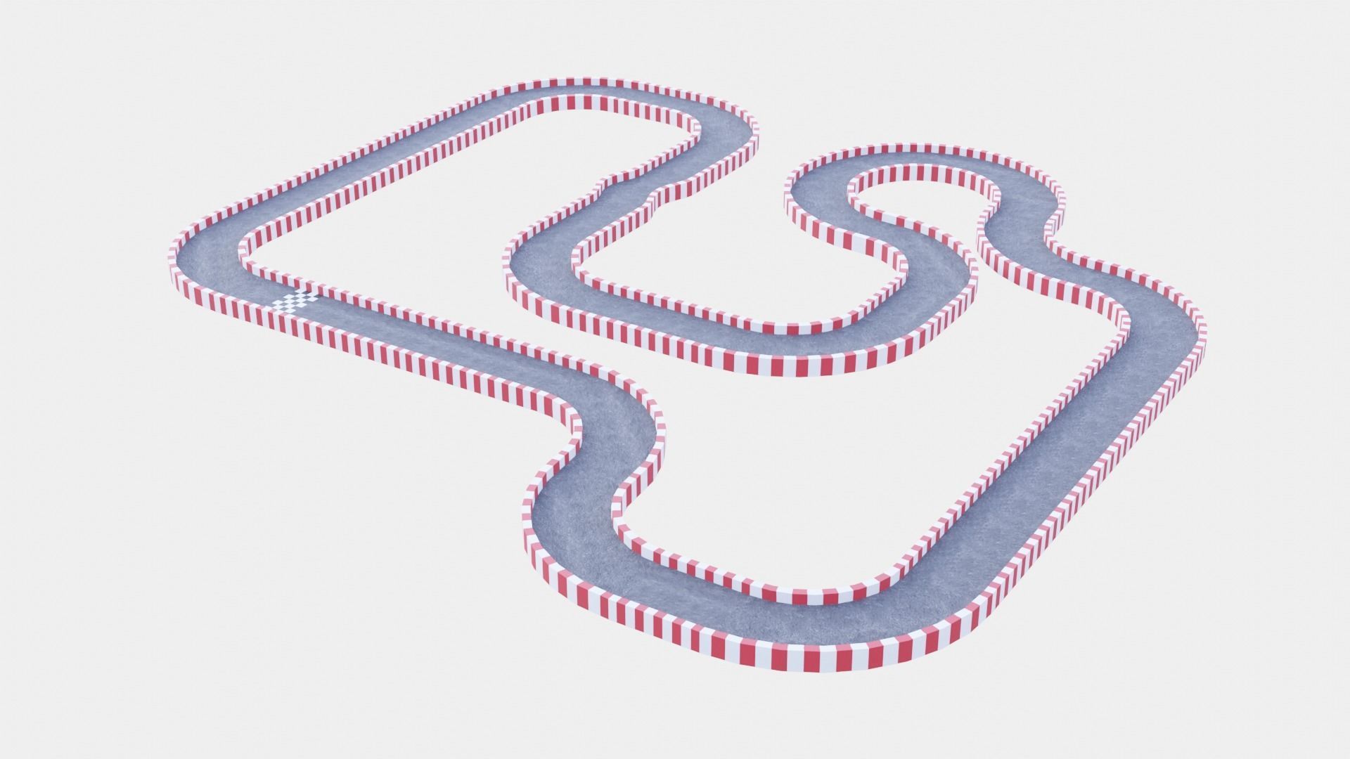 Racetrack Segments Collection Low-poly 3D model_22