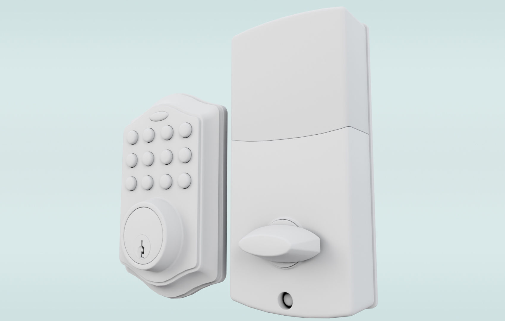 Modern Digital Door Lock Low-poly 3D model_31