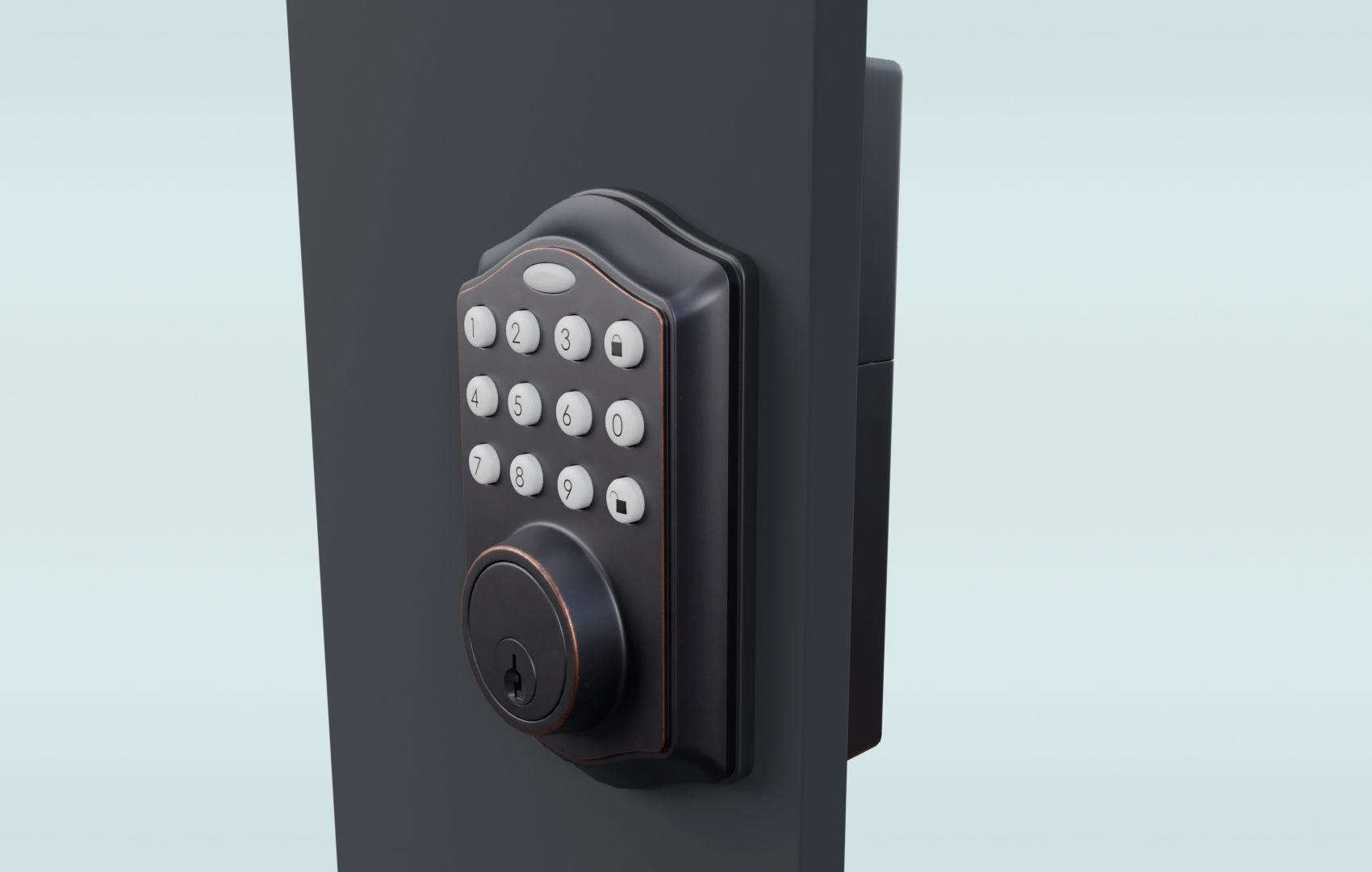 Modern Digital Door Lock Low-poly 3D model_1