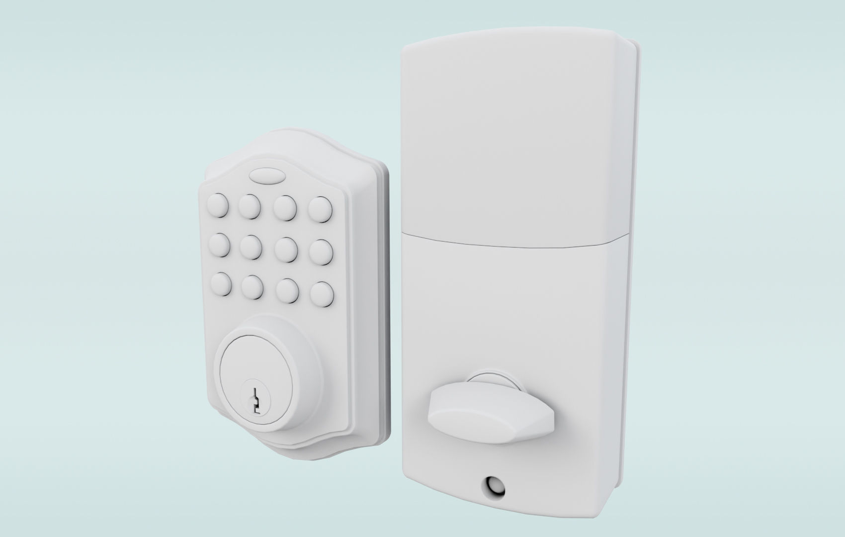 Modern Digital Door Lock Low-poly 3D model_22