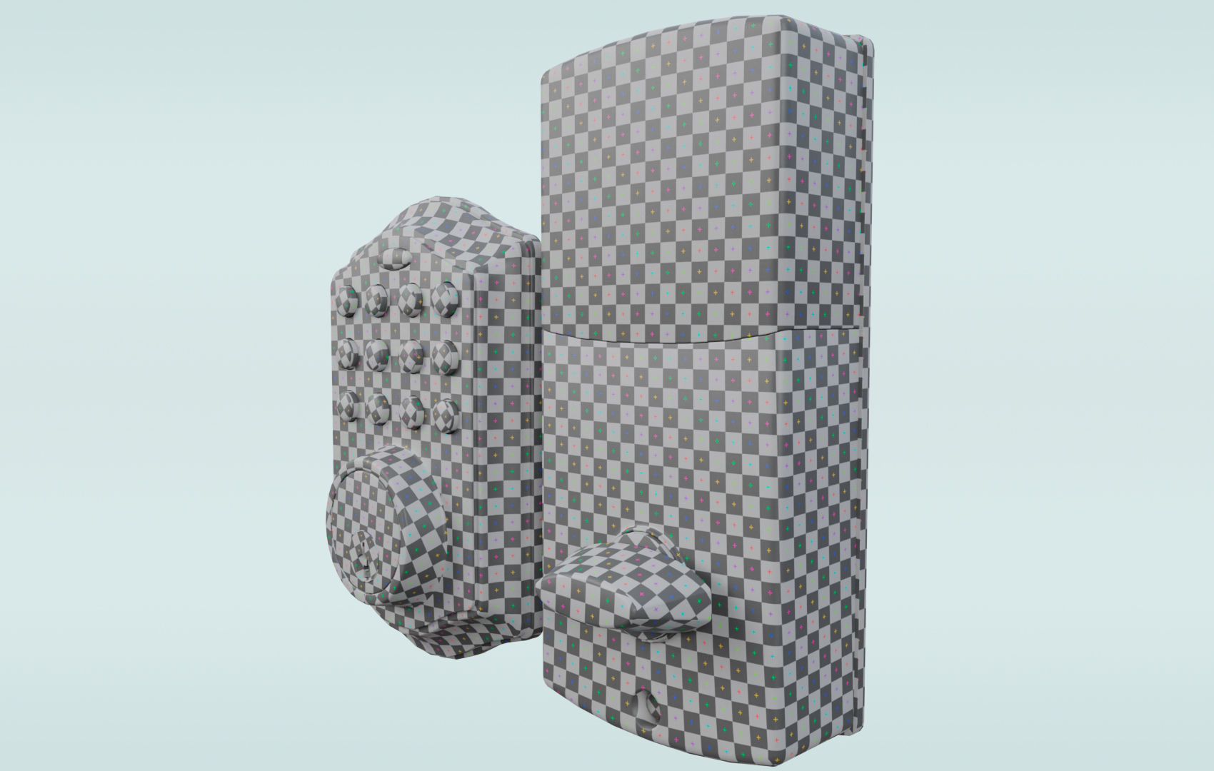 Modern Digital Door Lock Low-poly 3D model_15