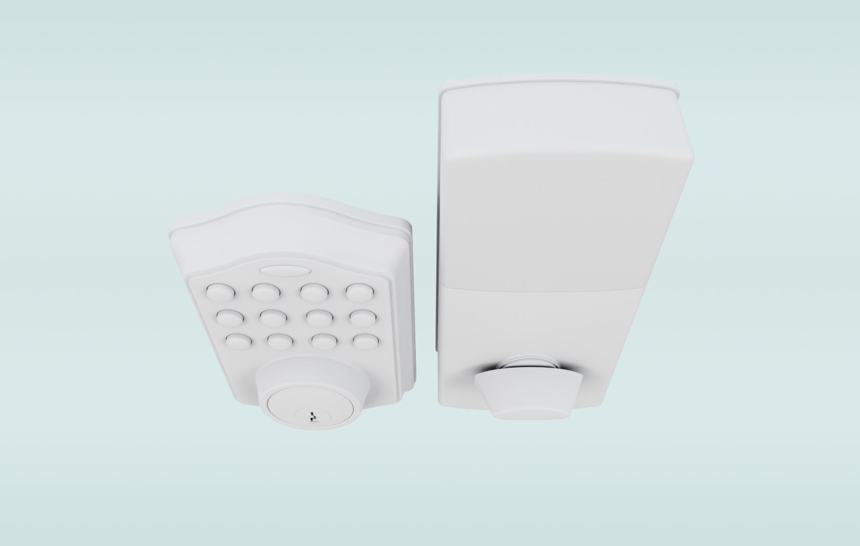 Modern Digital Door Lock Low-poly 3D model_25