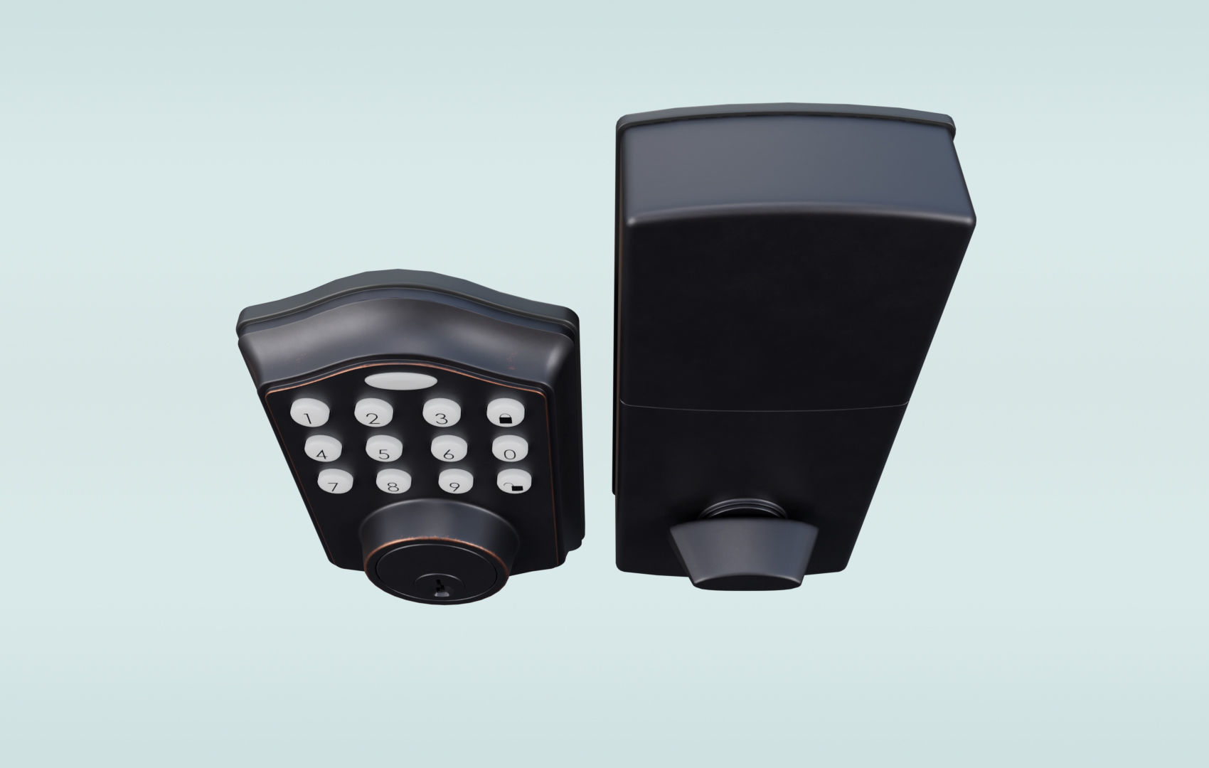 Modern Digital Door Lock Low-poly 3D model_16