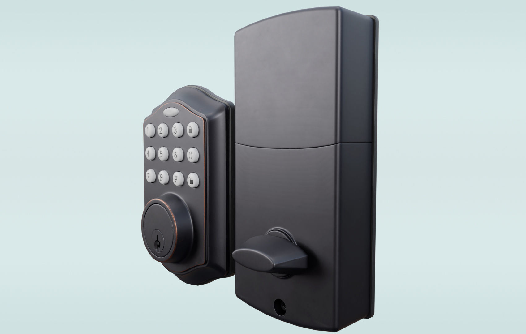 Modern Digital Door Lock Low-poly 3D model_9