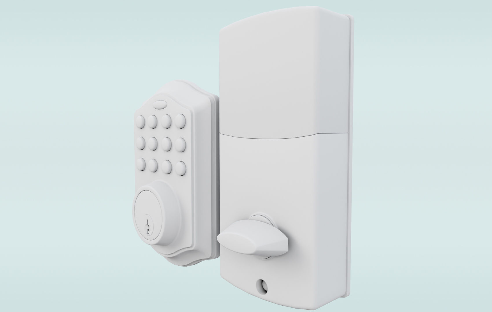 Modern Digital Door Lock Low-poly 3D model_28