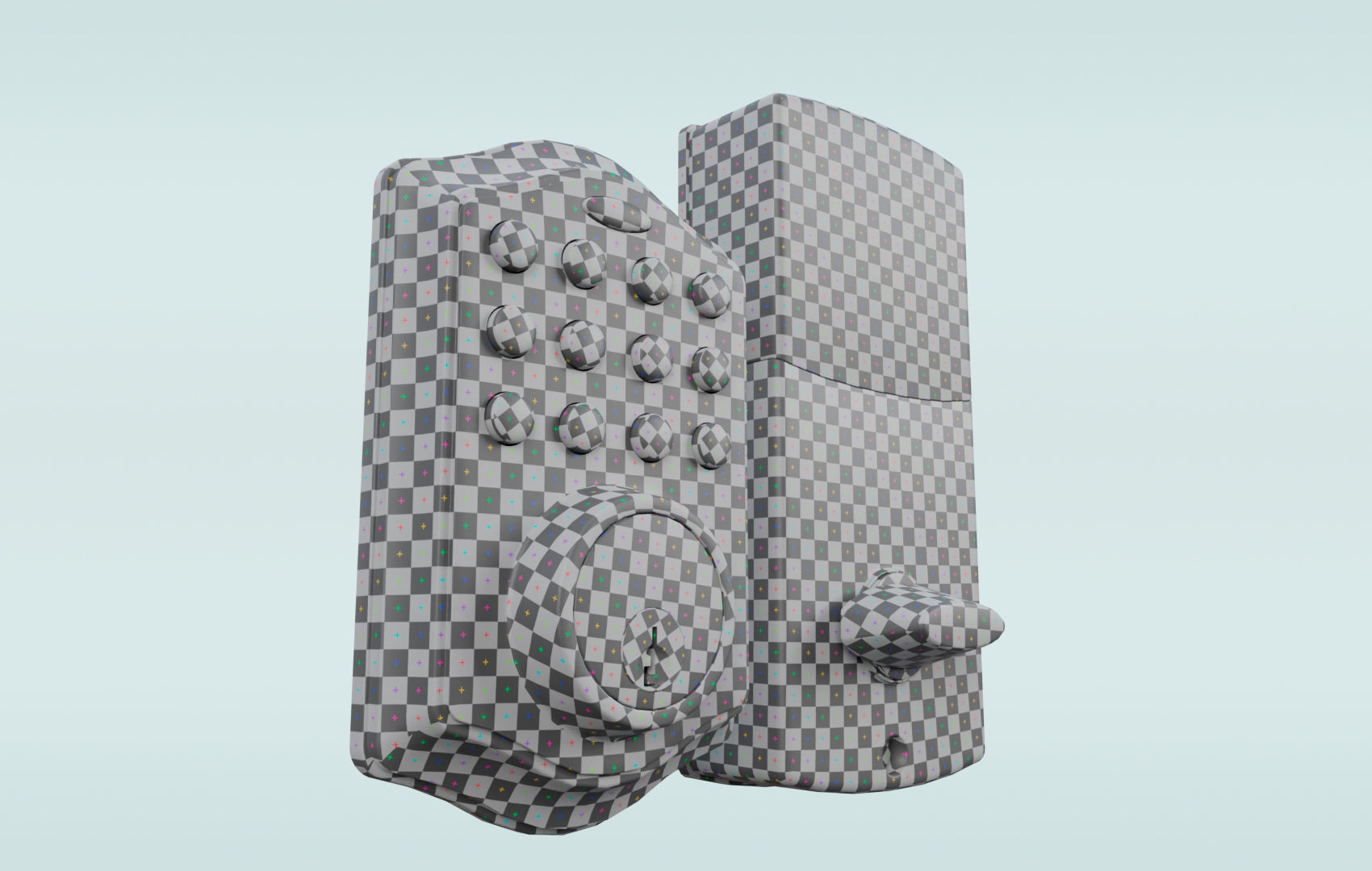 Modern Digital Door Lock Low-poly 3D model_19