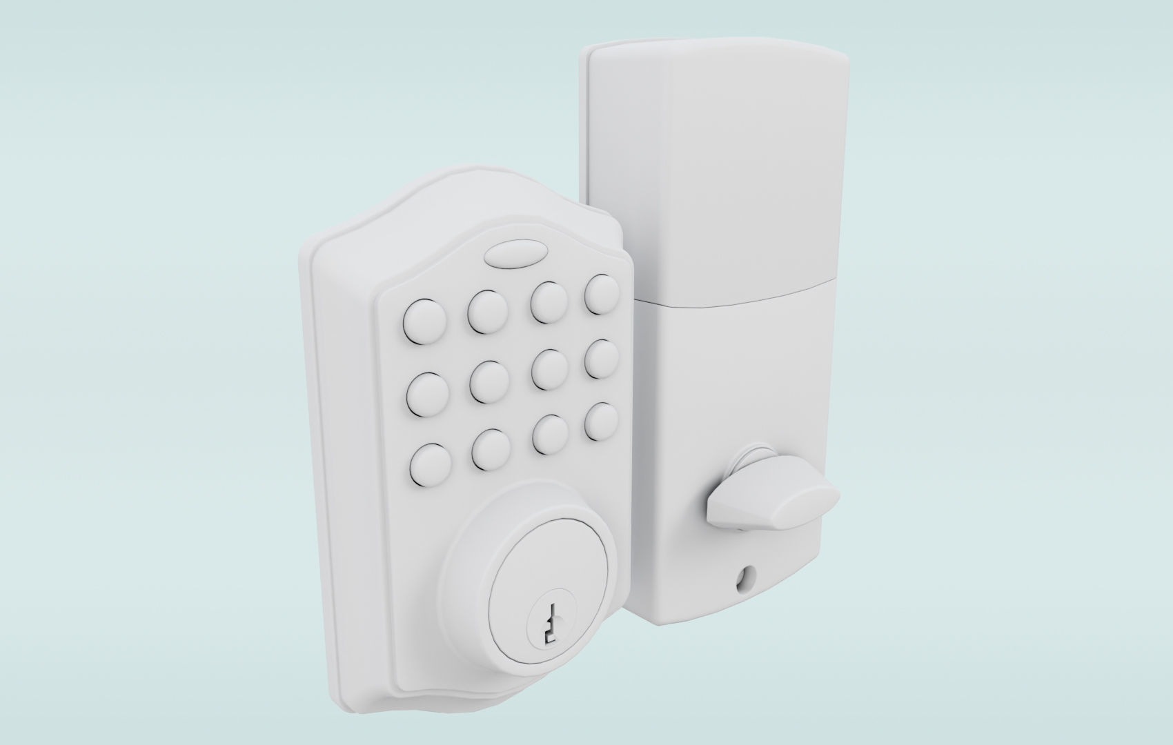 Modern Digital Door Lock Low-poly 3D model_10