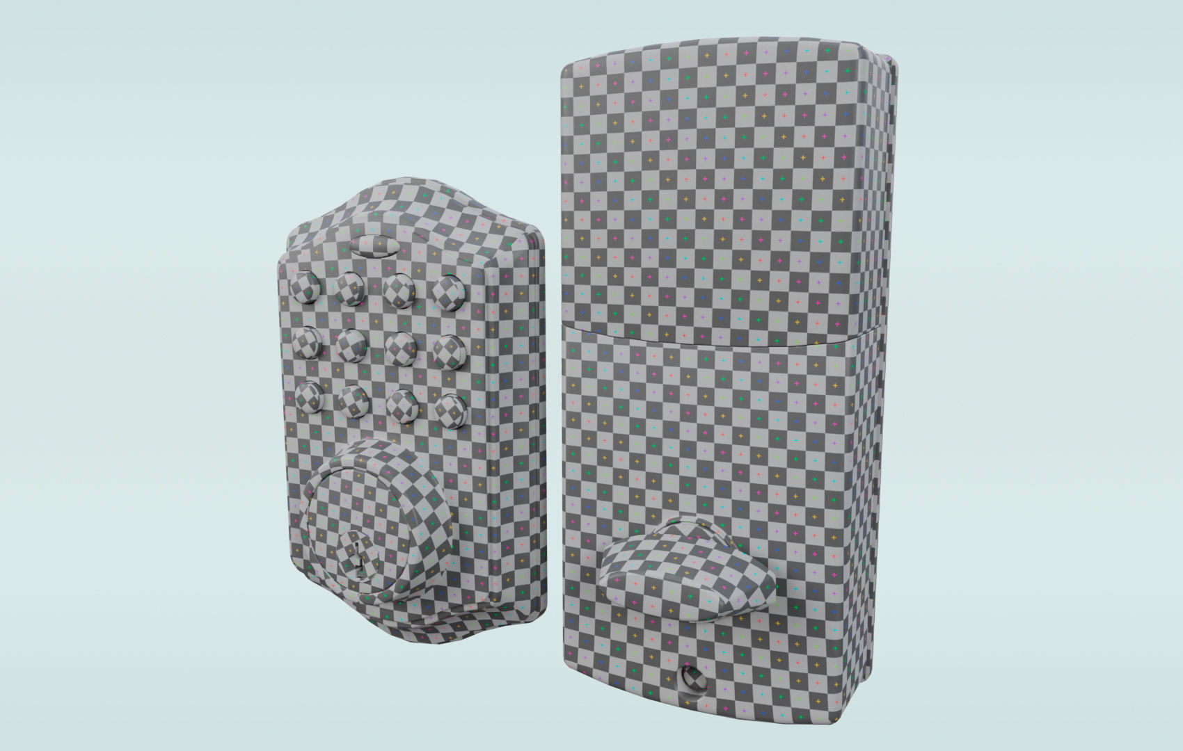 Modern Digital Door Lock Low-poly 3D model_33