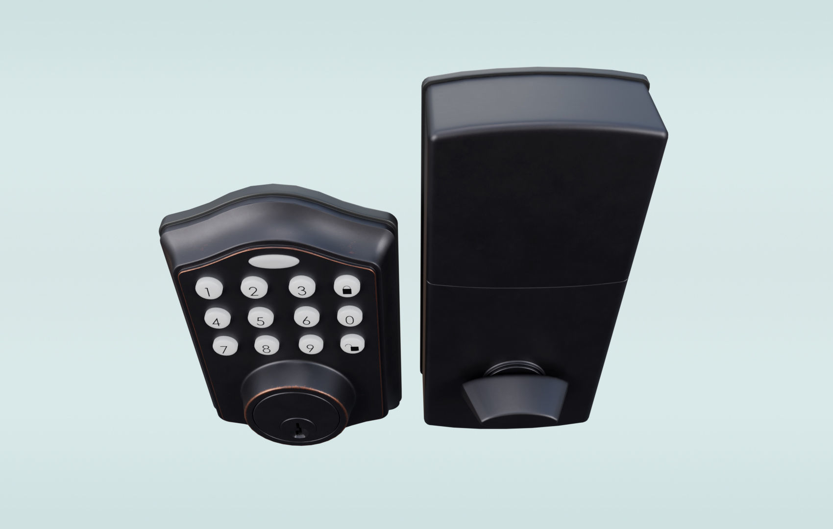 Modern Digital Door Lock Low-poly 3D model_8