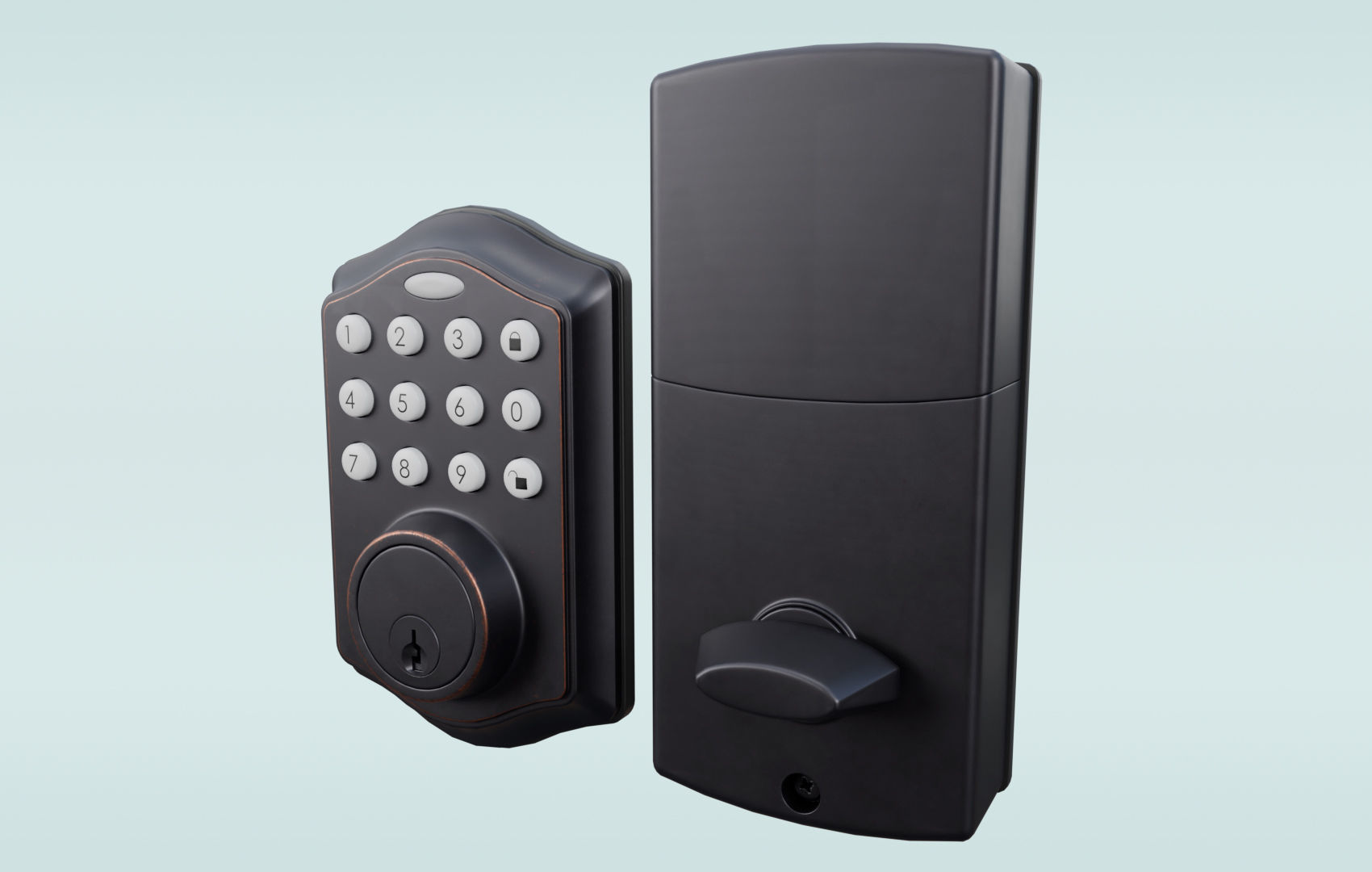 Modern Digital Door Lock Low-poly 3D model_7