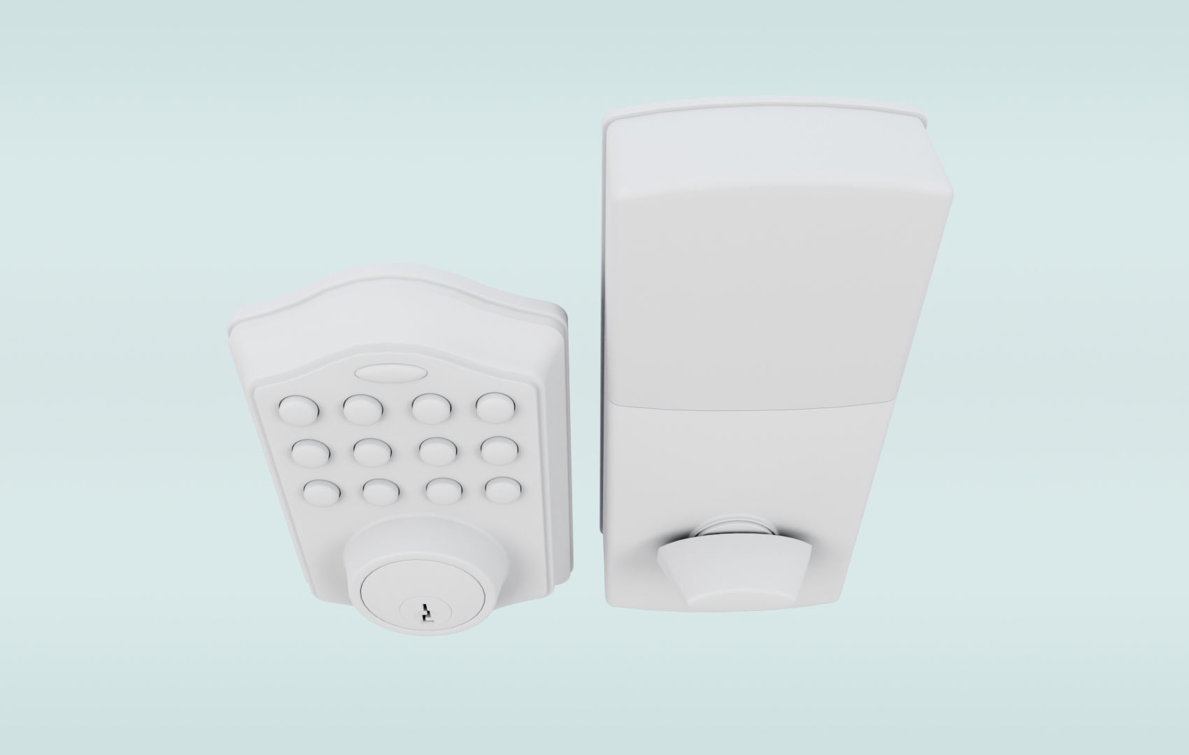 Modern Digital Door Lock Low-poly 3D model_13