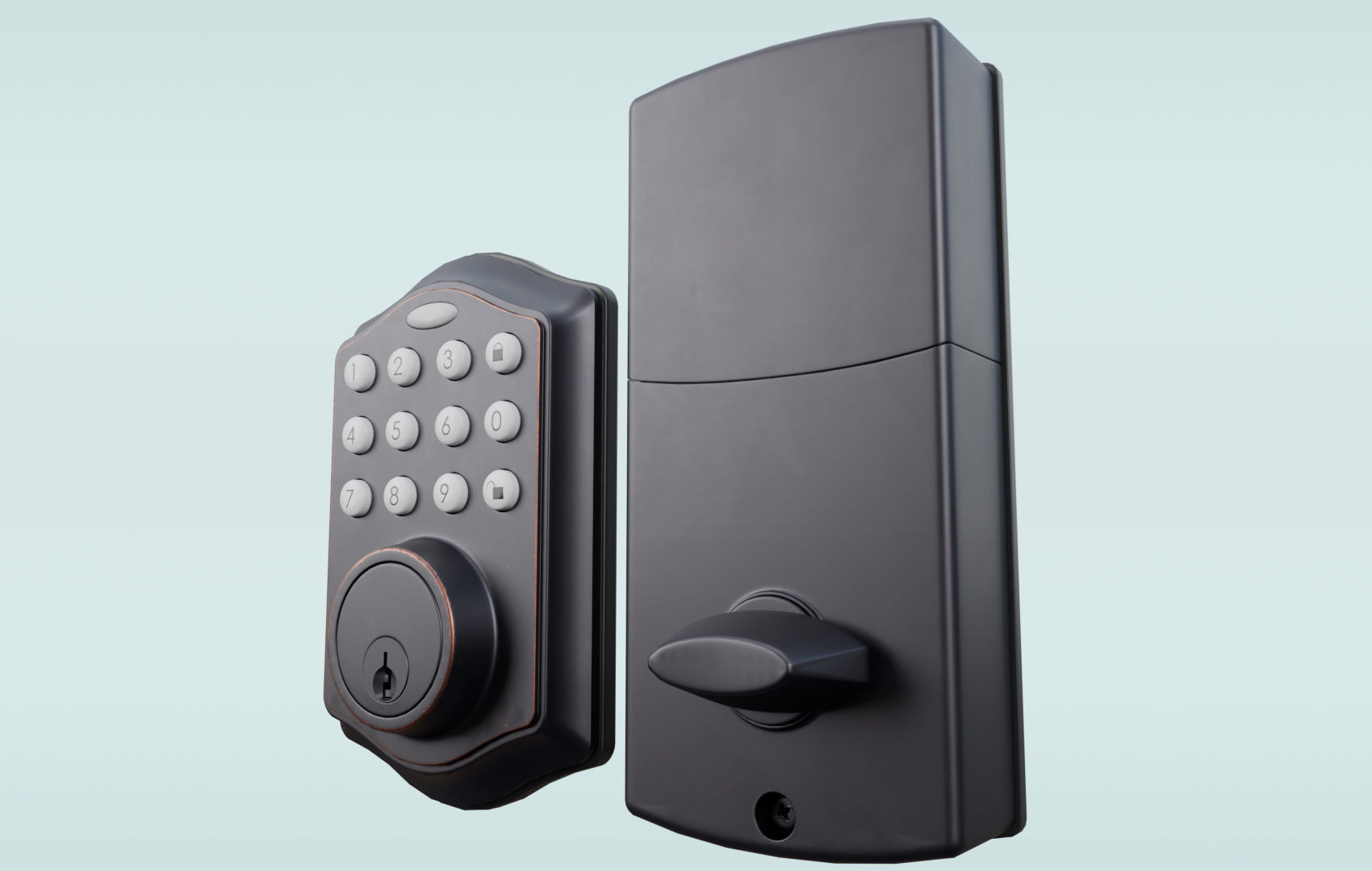 Modern Digital Door Lock Low-poly 3D model_3
