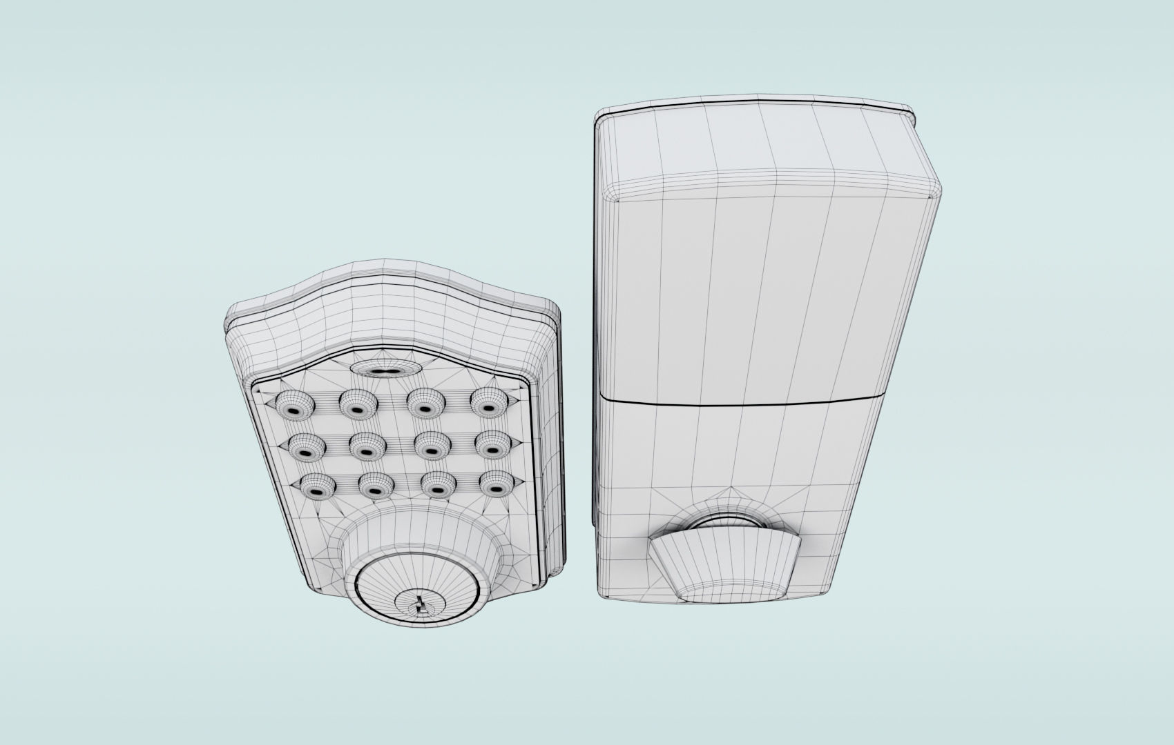 Modern Digital Door Lock Low-poly 3D model_35