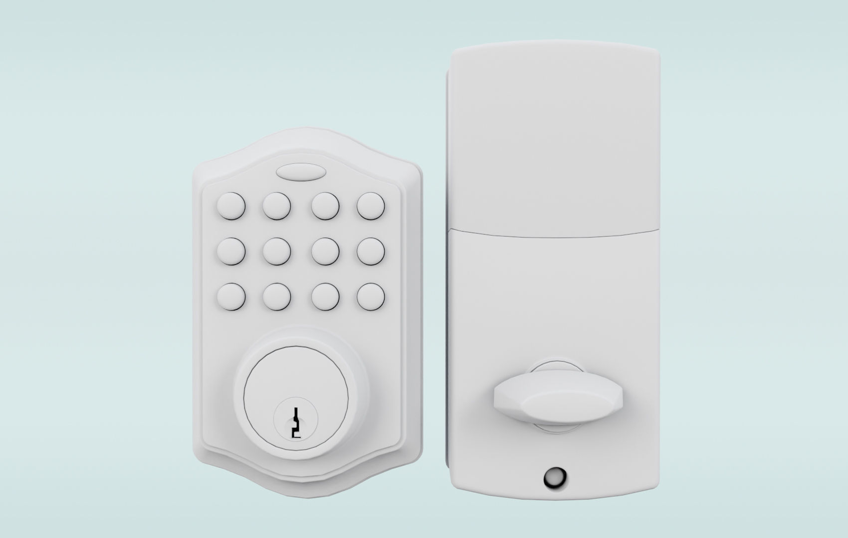 Modern Digital Door Lock Low-poly 3D model_34