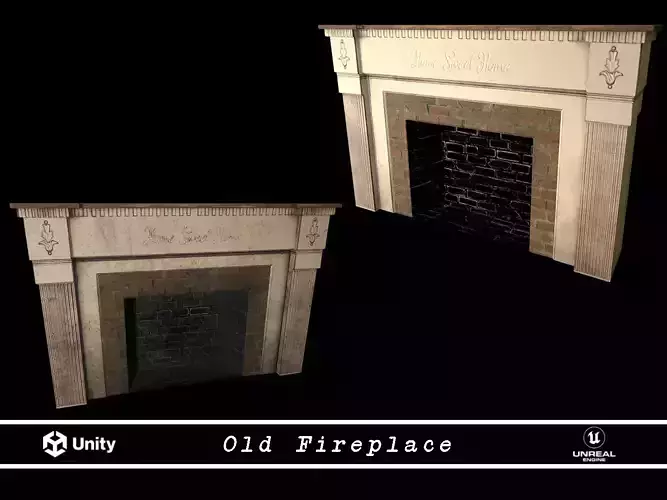 Old Fireplace - Clean and Dirty textures 