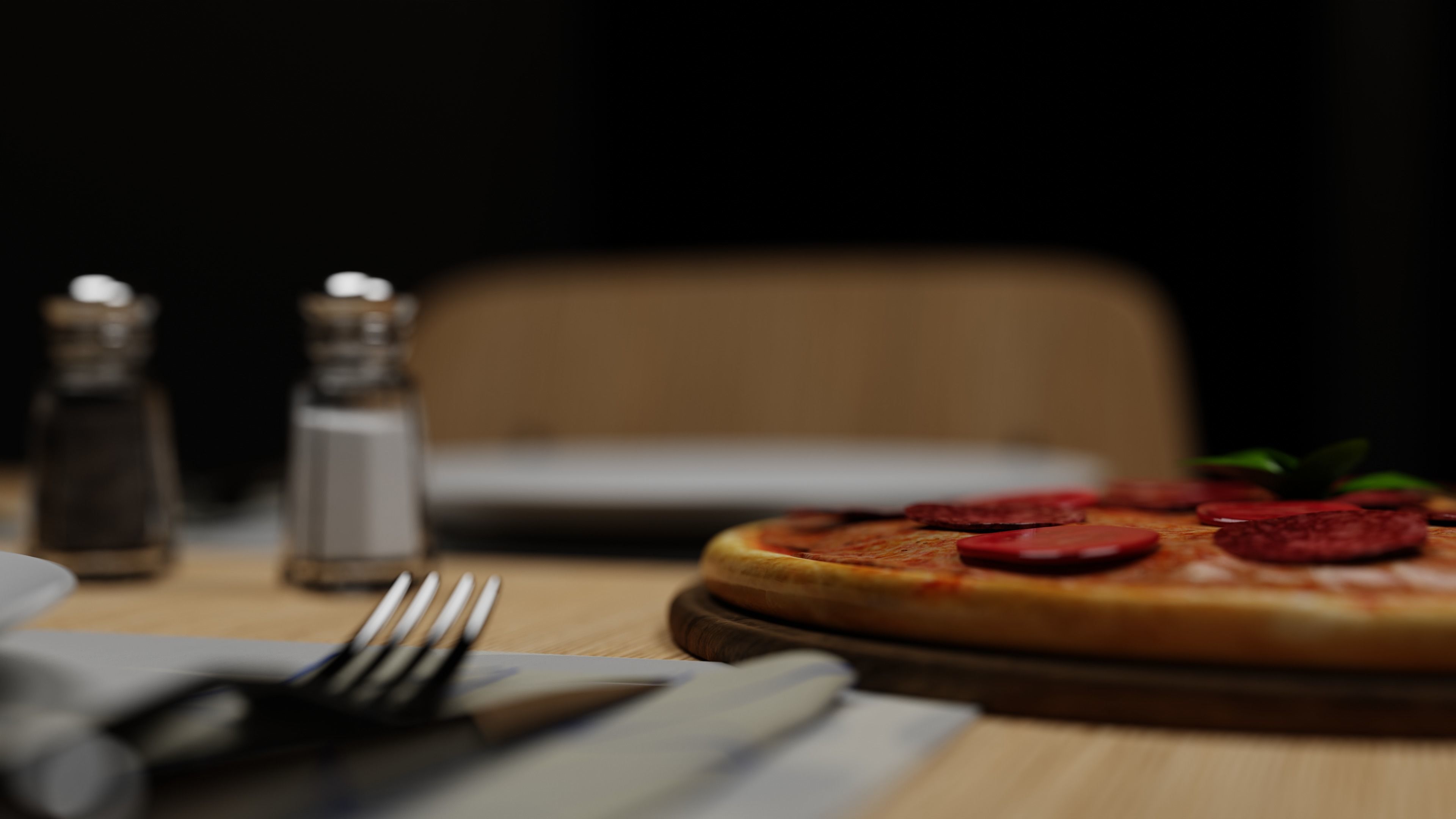 Fork and knife Low-poly 3D model_11