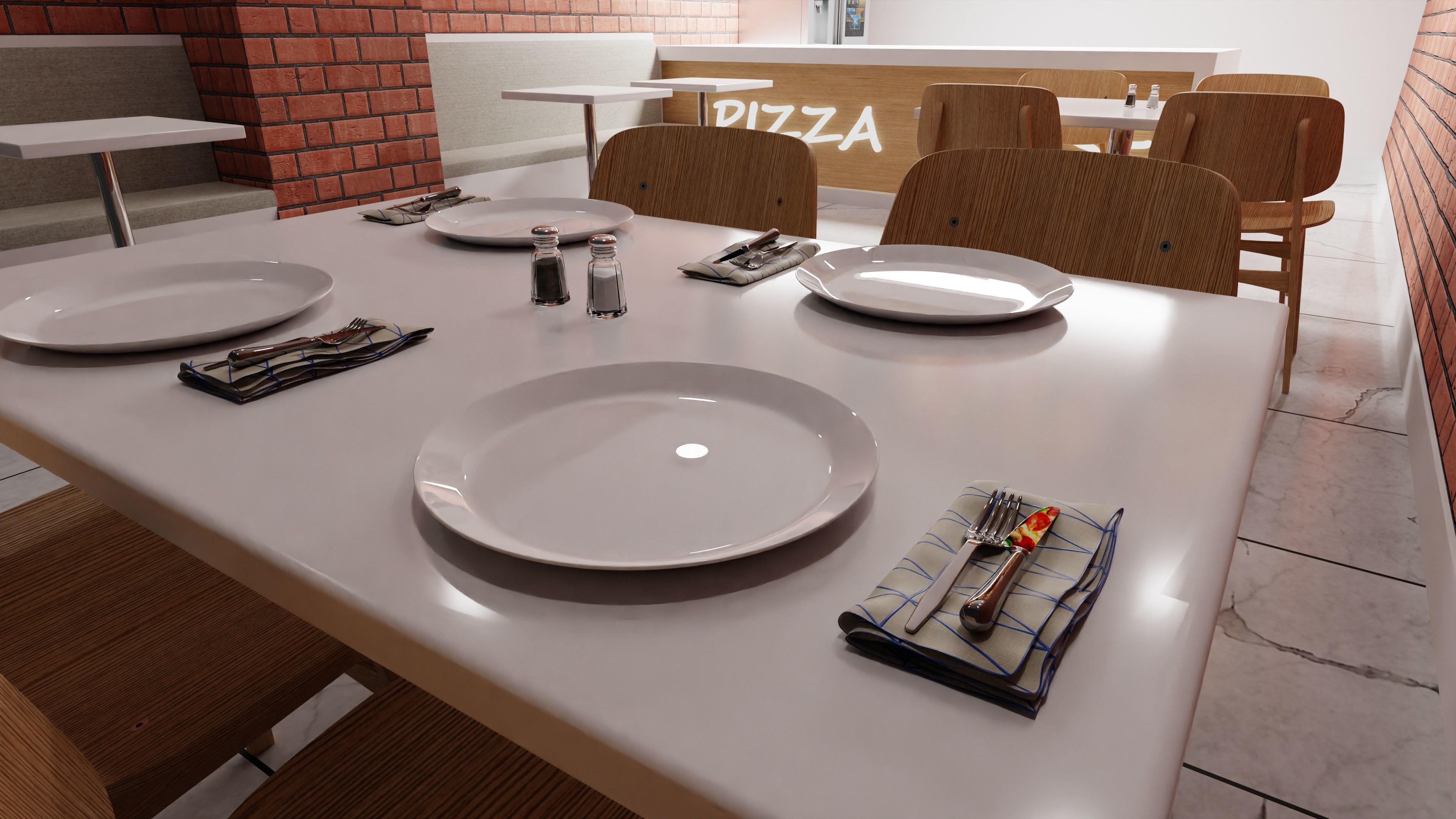 Fork and knife Low-poly 3D model_12