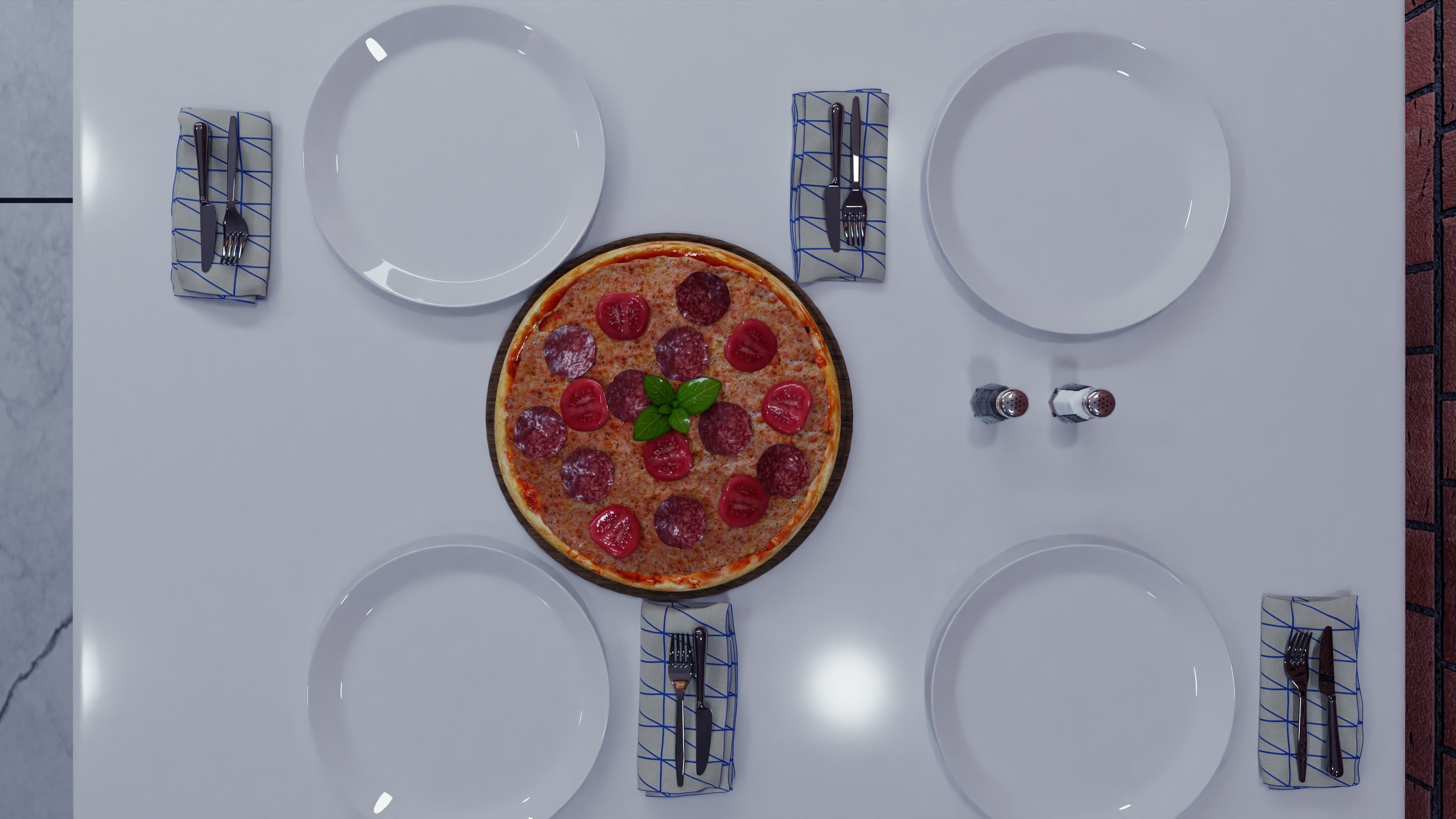 Fork and knife Low-poly 3D model_14