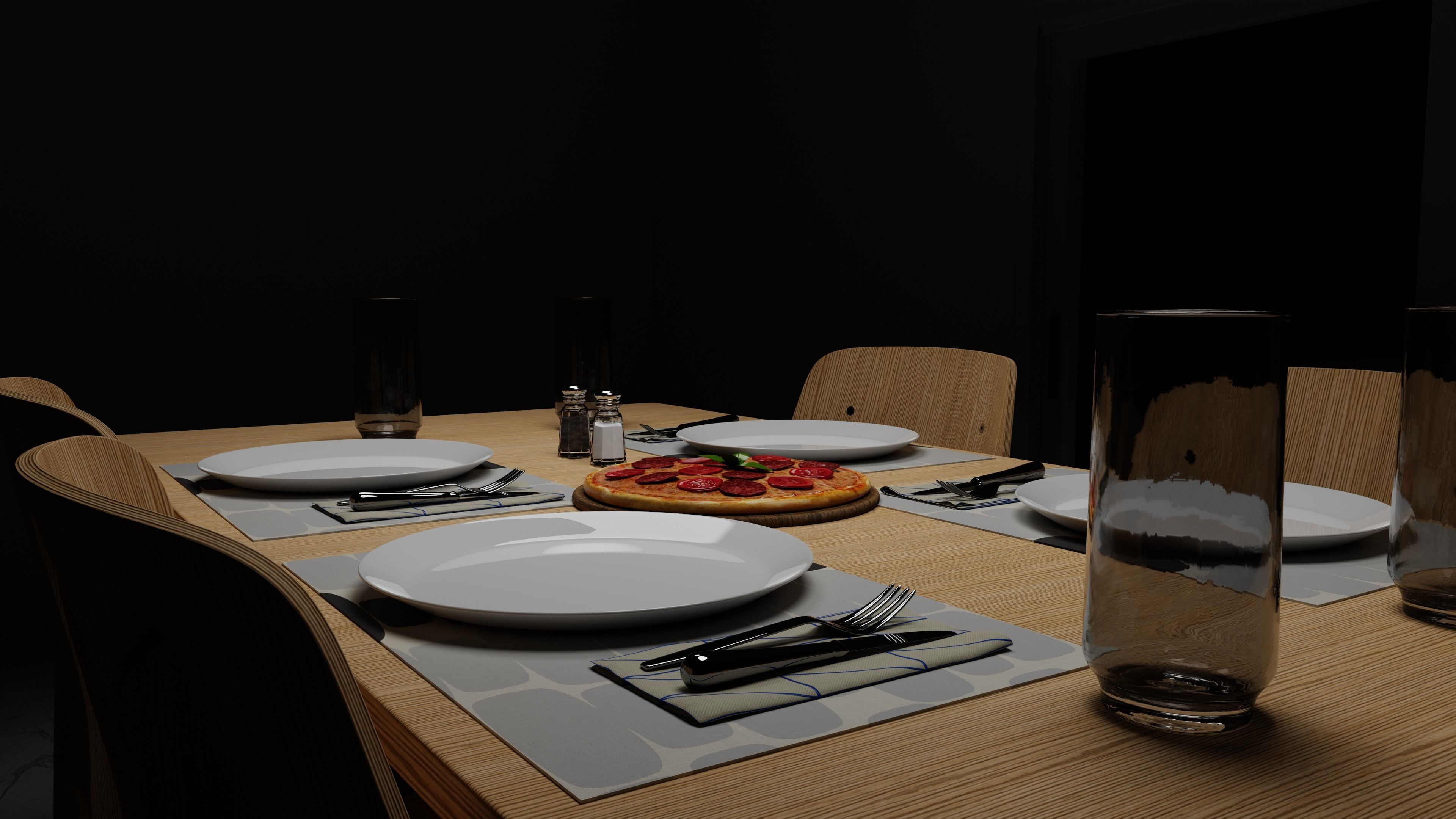 Fork and knife Low-poly 3D model_10