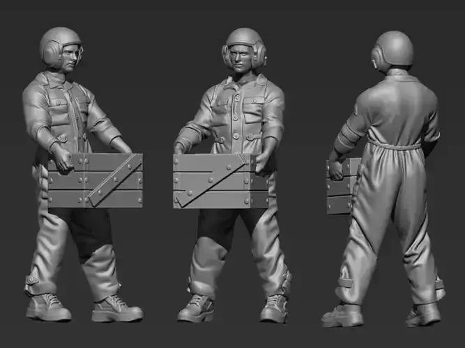 USA tank  mechanic  crew ww2  3D print model