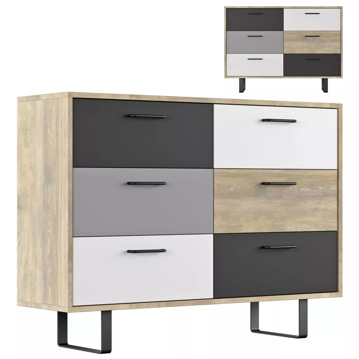 Mcrae 6 Drawer Chest Mercury Row 6 Drawers 3D model_0