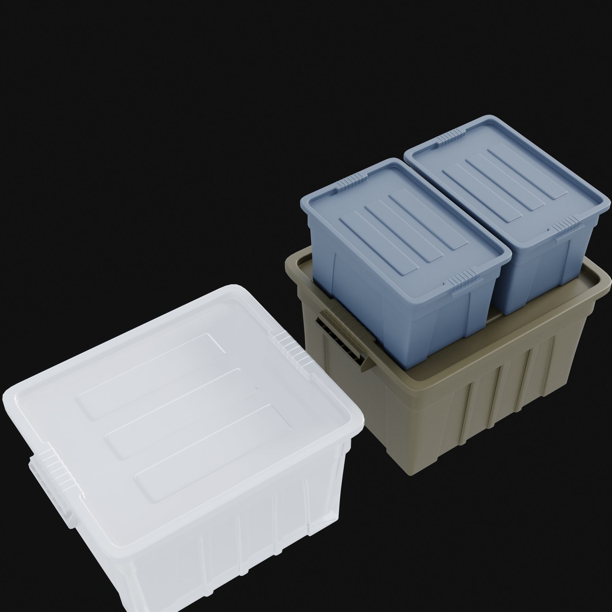 Plastic container  3D model_3