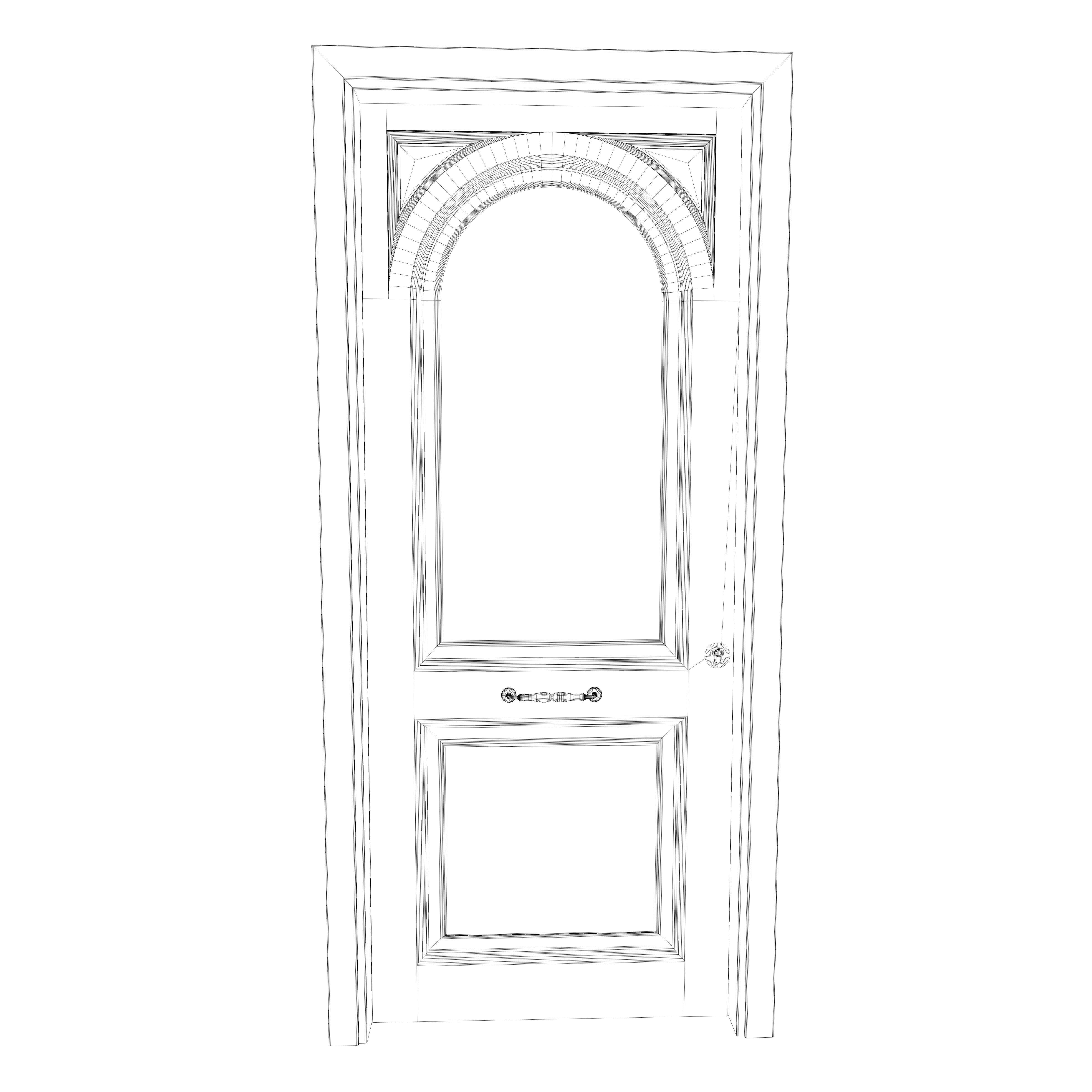 Old classic front door 3D model_4