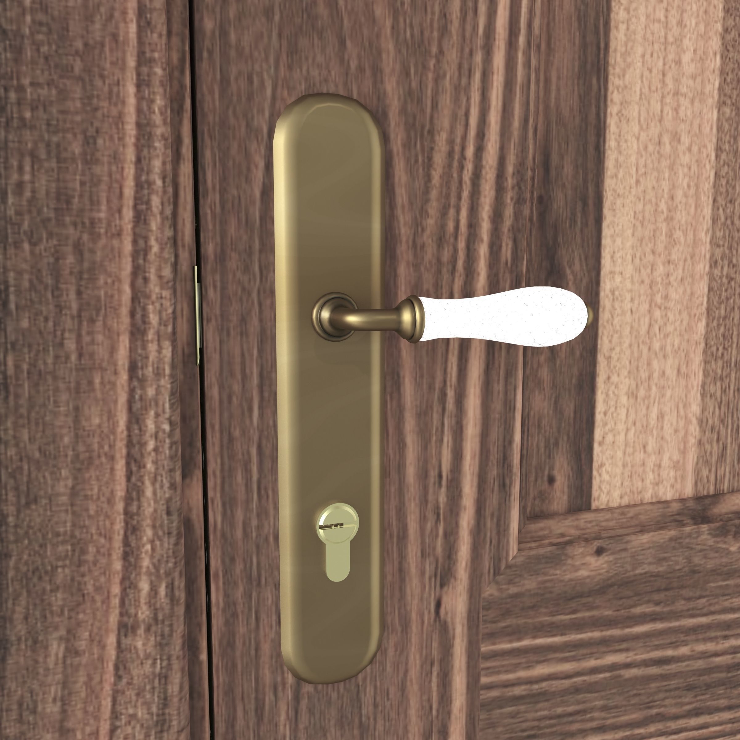 Old classic front door 3D model_3