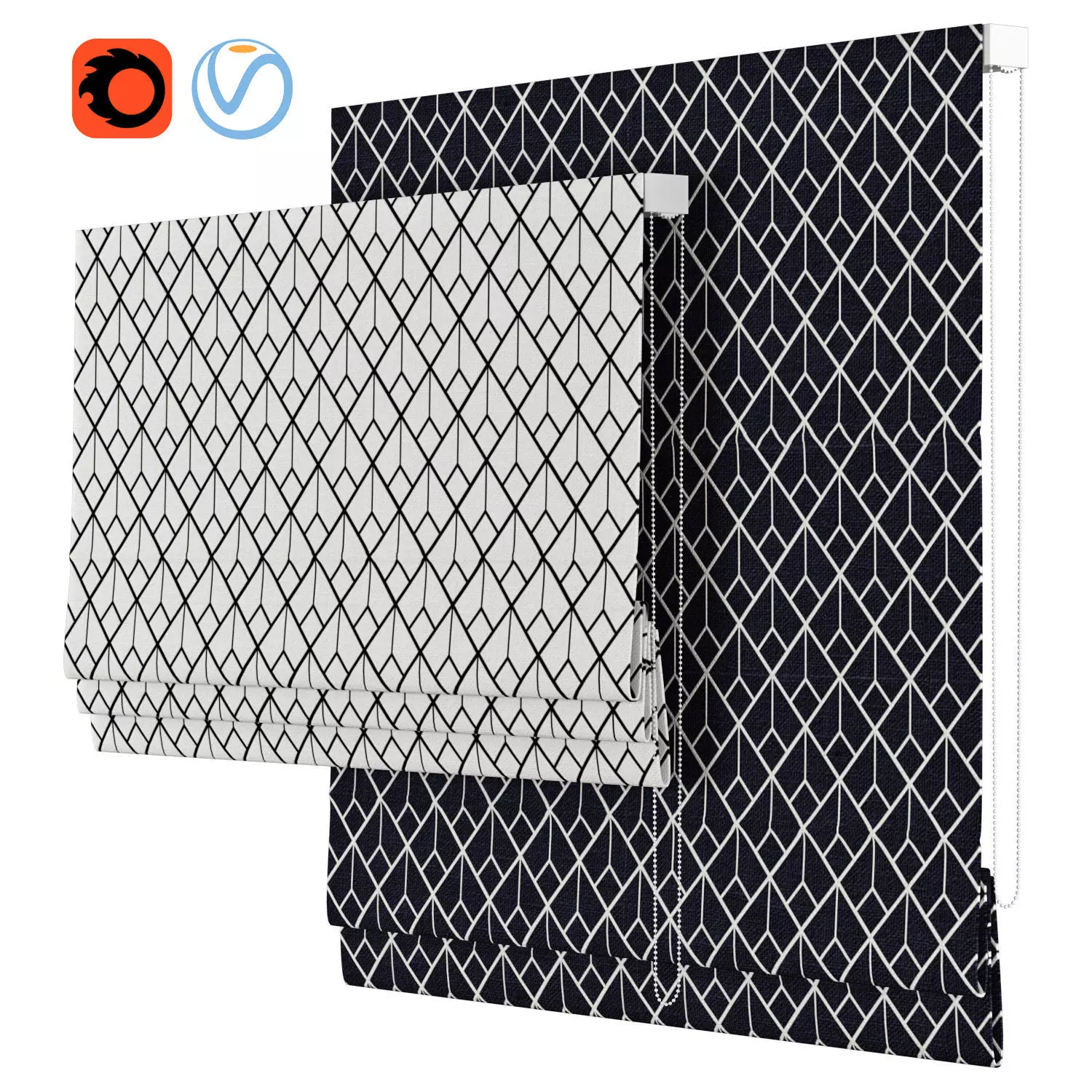 Roman Curtains 37 Karuilu Quick Fix Washable 3D model