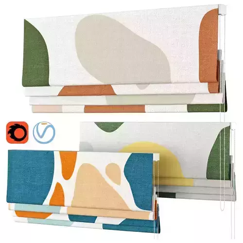 Roman Curtains 38 Karuilu Quick Fix Washable Colorful Rocks